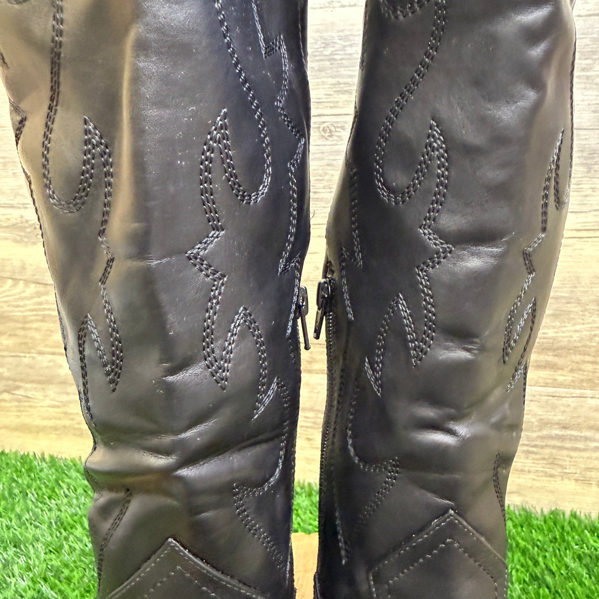 Madden NYC Women - Size 8 - Black Faux Leather Tall Boots Style 625223