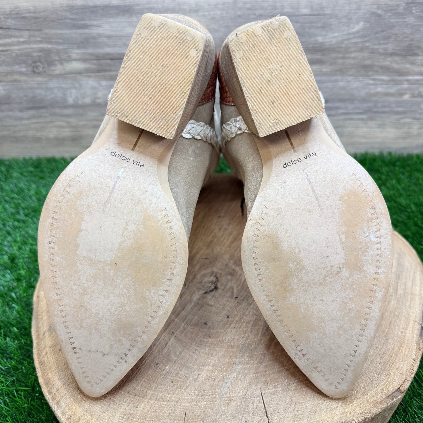 Dolce Vita Women - Size 9 - Beige / Cream Suede Canvas Ankle Boots