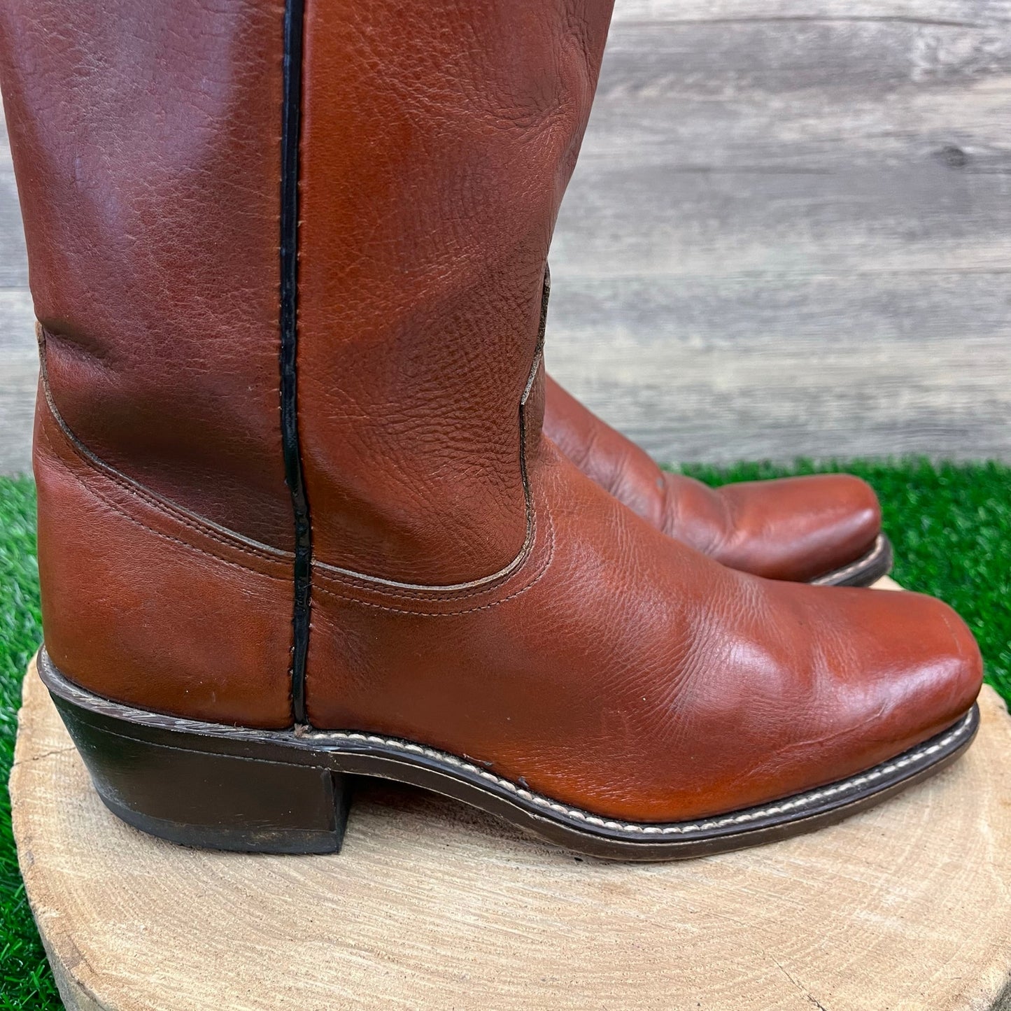 Sears Men - Size 7.5D - Vintage Burnt Sienna Campus Boots Style 87425