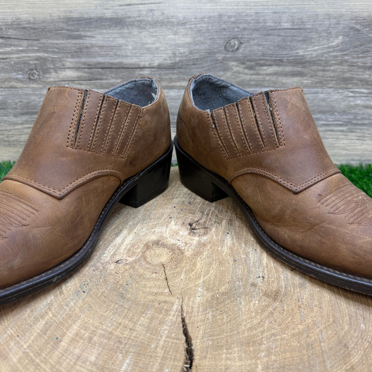 Laredo Men - Size 8.5D - Tan Nubuck Dress Ankle Western Cowboy Boots SP1129