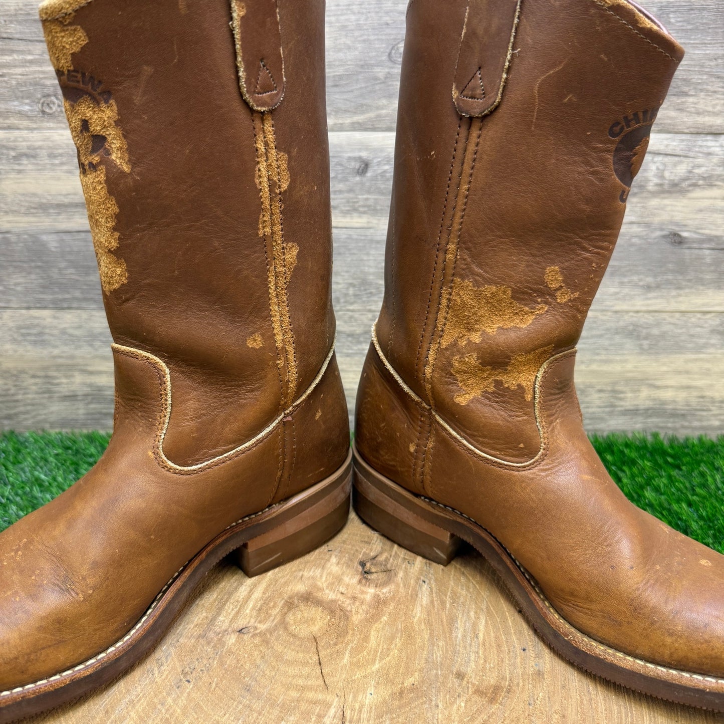 Chippewa Men - Size 7D - Tan Pull On Cowboy Boots Style 82069