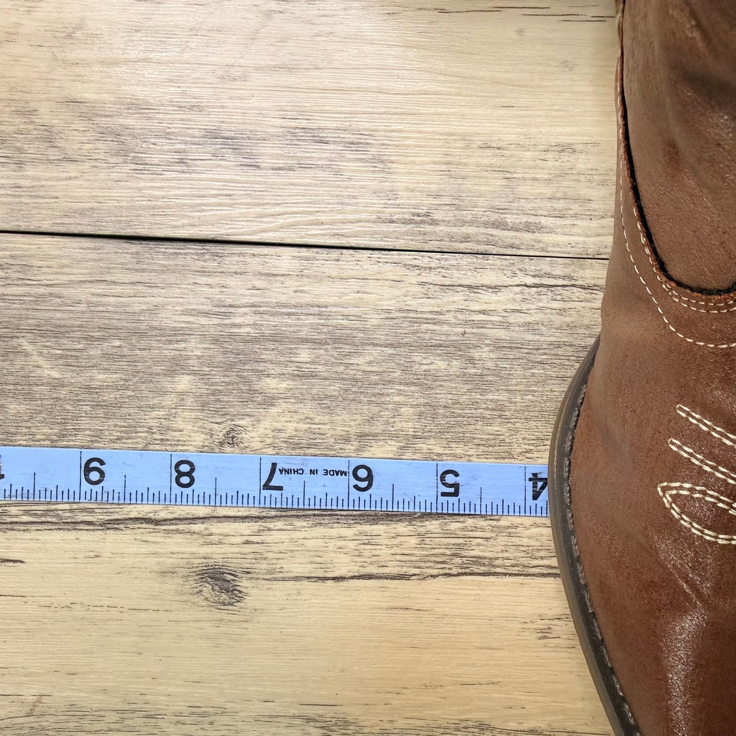 Unknown Women - Size 7.5 - Brown Faux Leather Cowboy Boots