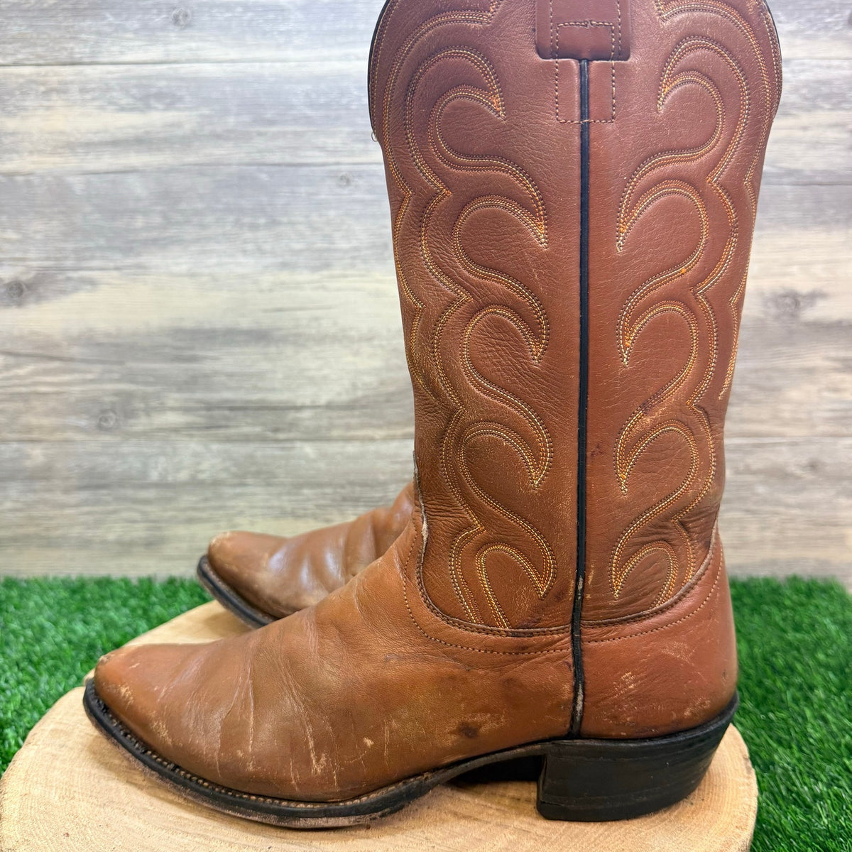 Unknown Men - Size 9D - Vintage Brown Western Cowboy Boots 78212