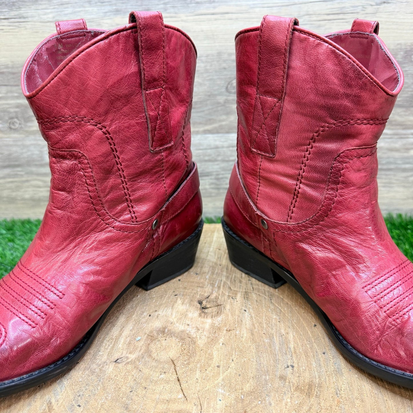 Franco Sarto Women - Size 6.5M -  Red Ankle Boots 0601