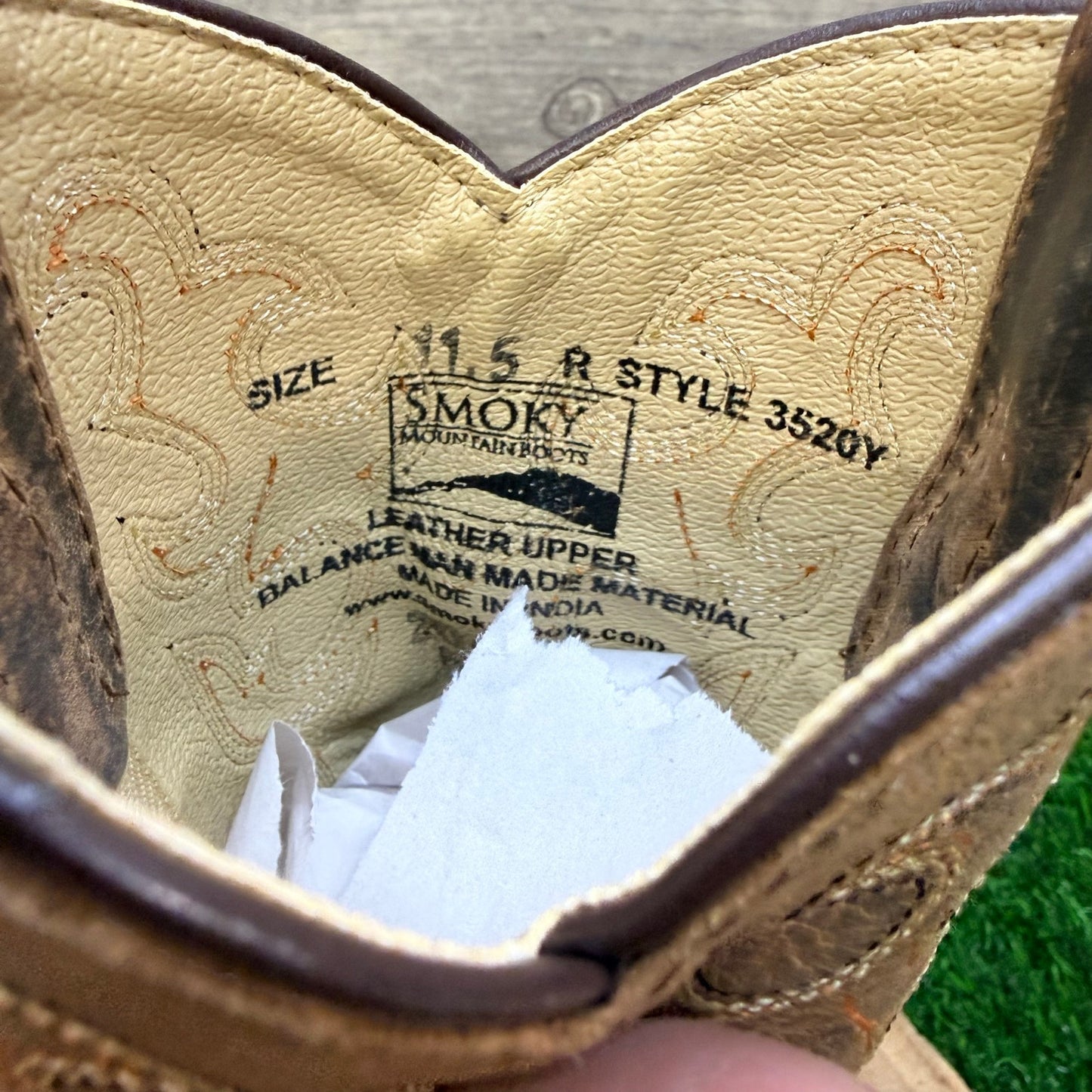 Smoky Mountain Youth - Size 11.5R - Brown Square Western Cowboy Boors 3520Y