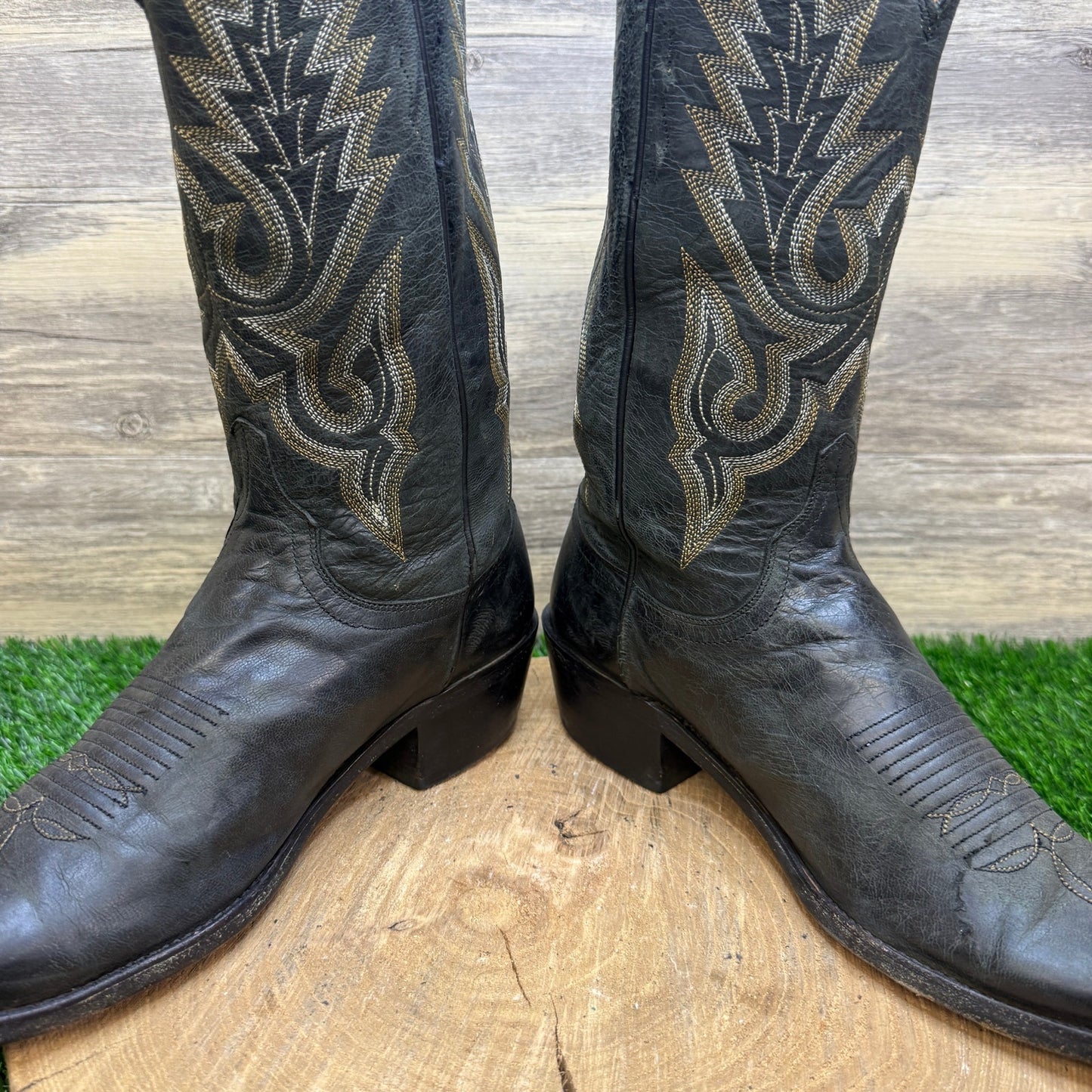 Lucchese Men - Size 9D - Black Western Cowboy Boots Style M1007