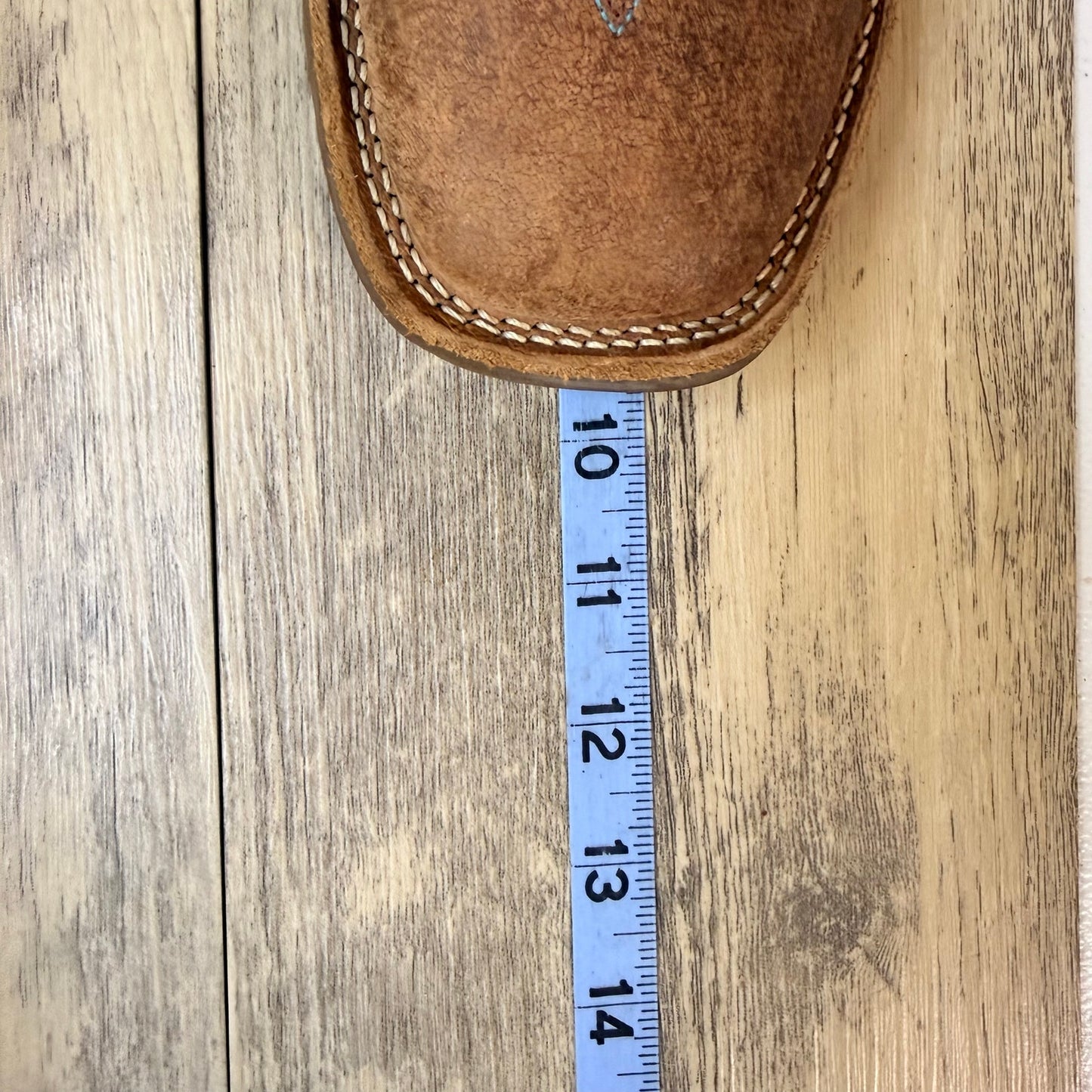 Old West Youth - Size 2D - Brown / Red Square Toe Western Cowboy Boots BSC1912