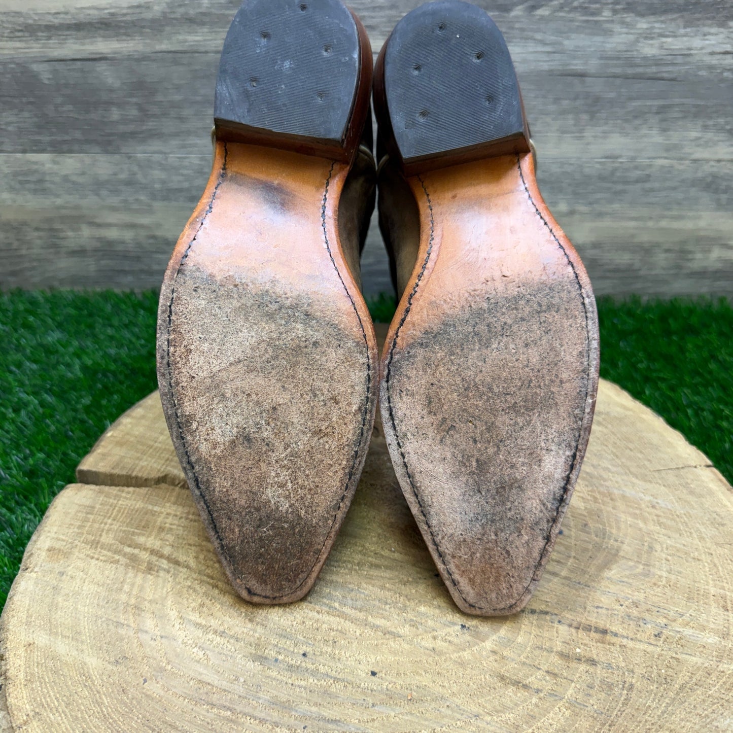 Nocona Women - Size 7B - Brown Oklahoma State University Snip Toe Cowboy Boots