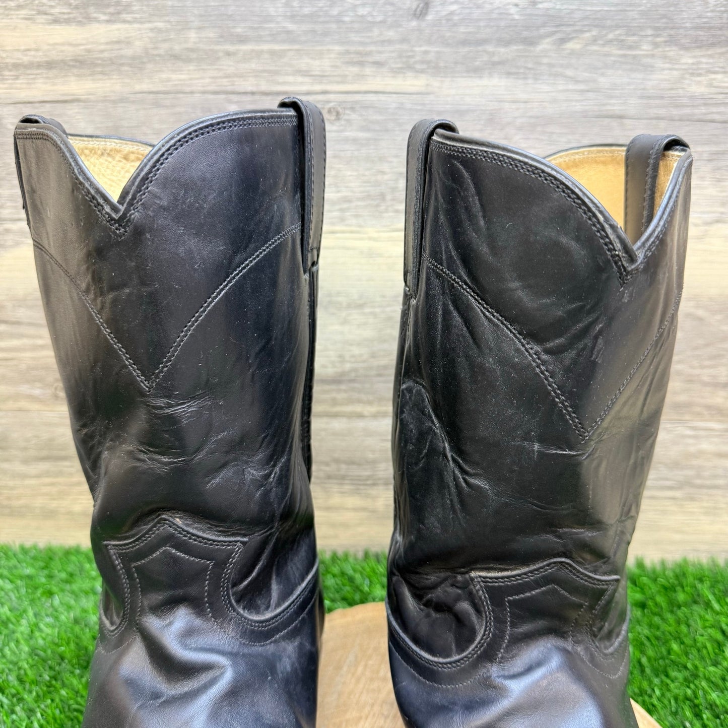 Justin Women - Size 14EE - Black Roper Western Cowboy Boots 3133