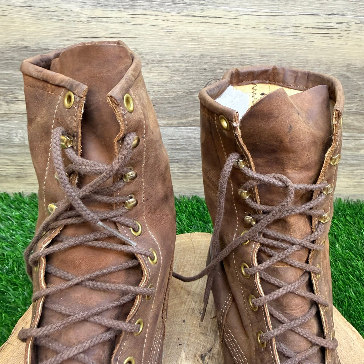 American West Men - Size 9.5EW - Brown Lace Up Boots 6992