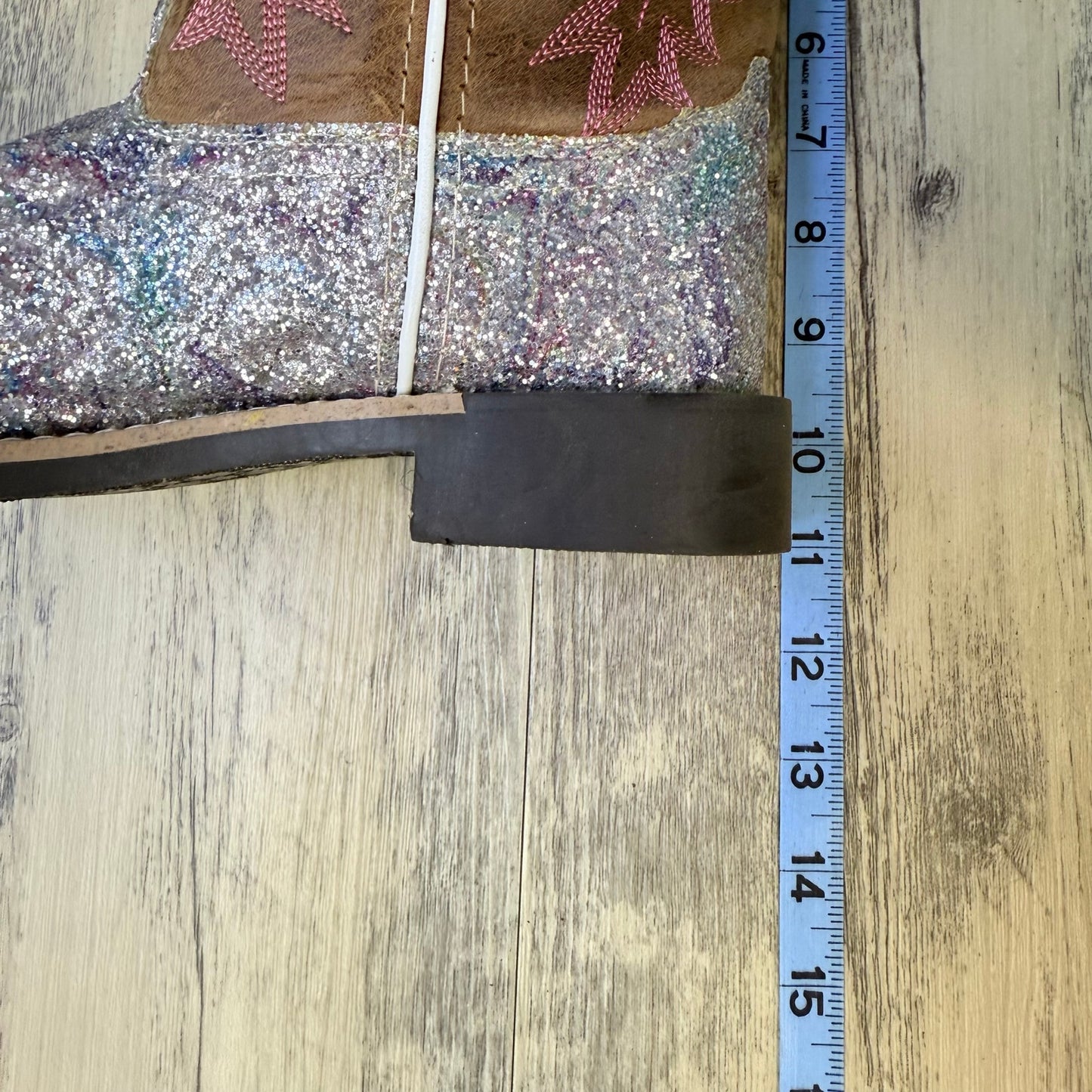 Smoky Mountain Youth - Size 5R - Tan Glitter Square Toe Cowboy Boots 3250Y