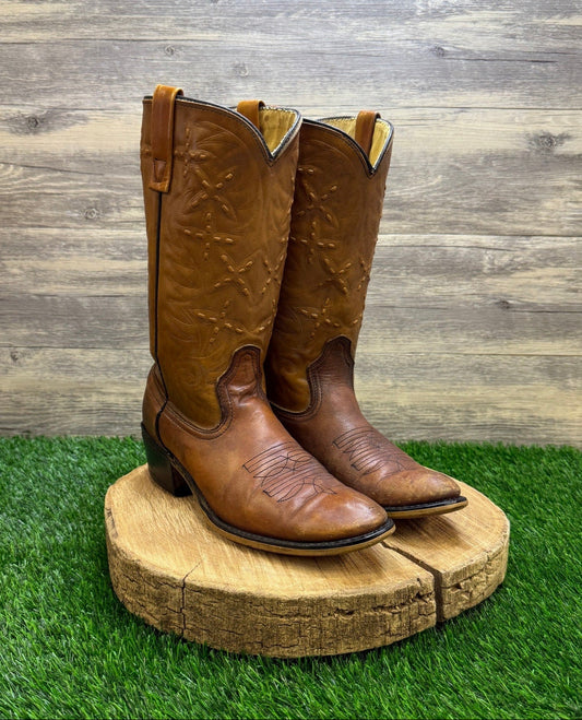 Acme Men - Size 9D - Vintage Tan Cowboy Boots Style 157
