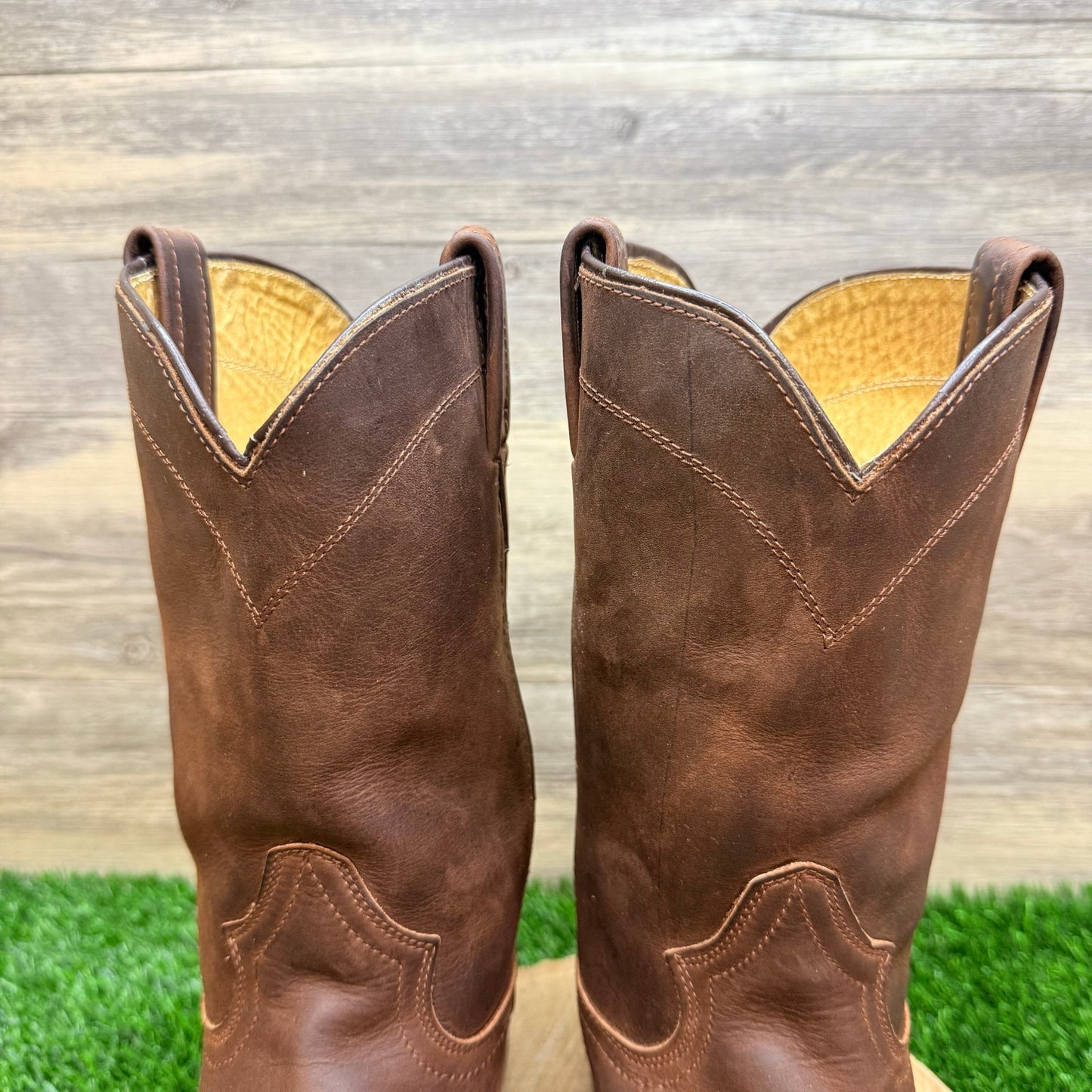 Establo Men - Size 10 - Brown Roper Style Western Cowboy Boots 4RO