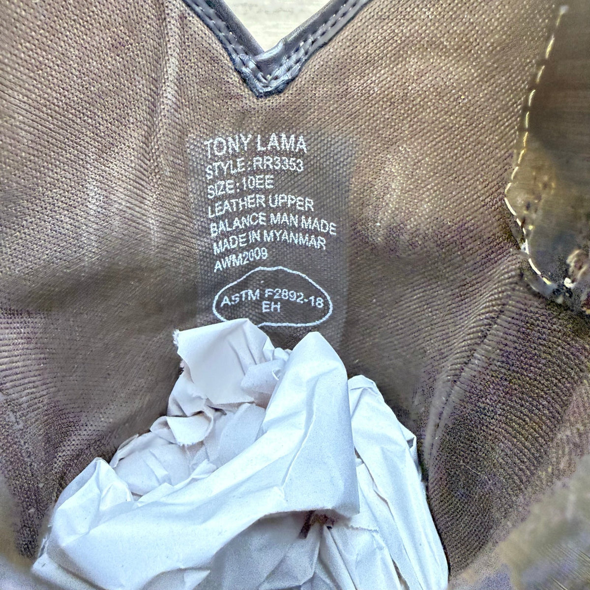 Tony Lama Men - Size 10EE - Brown Waterproof Work Square Toe Boots RR3353