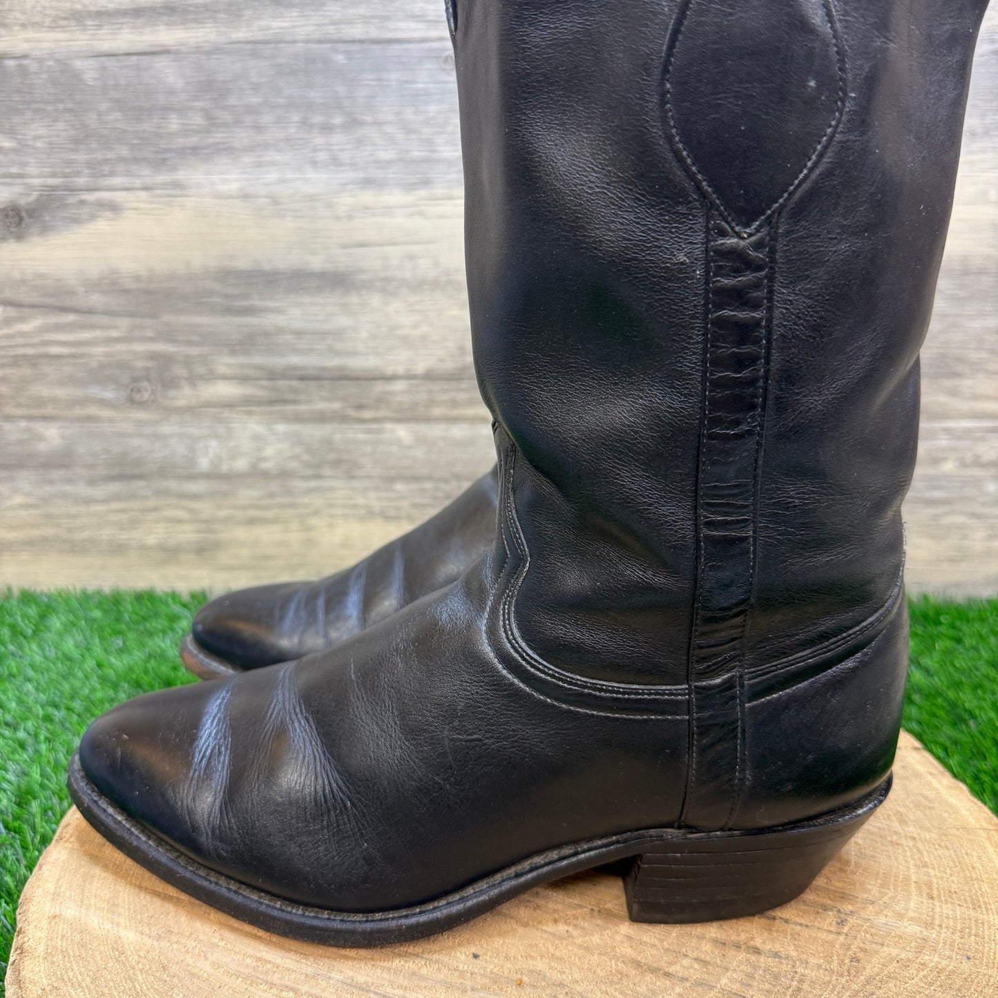 Wrangler Men - Size 8.5D - Vintage Black Western Cowboy Boots Style 9600