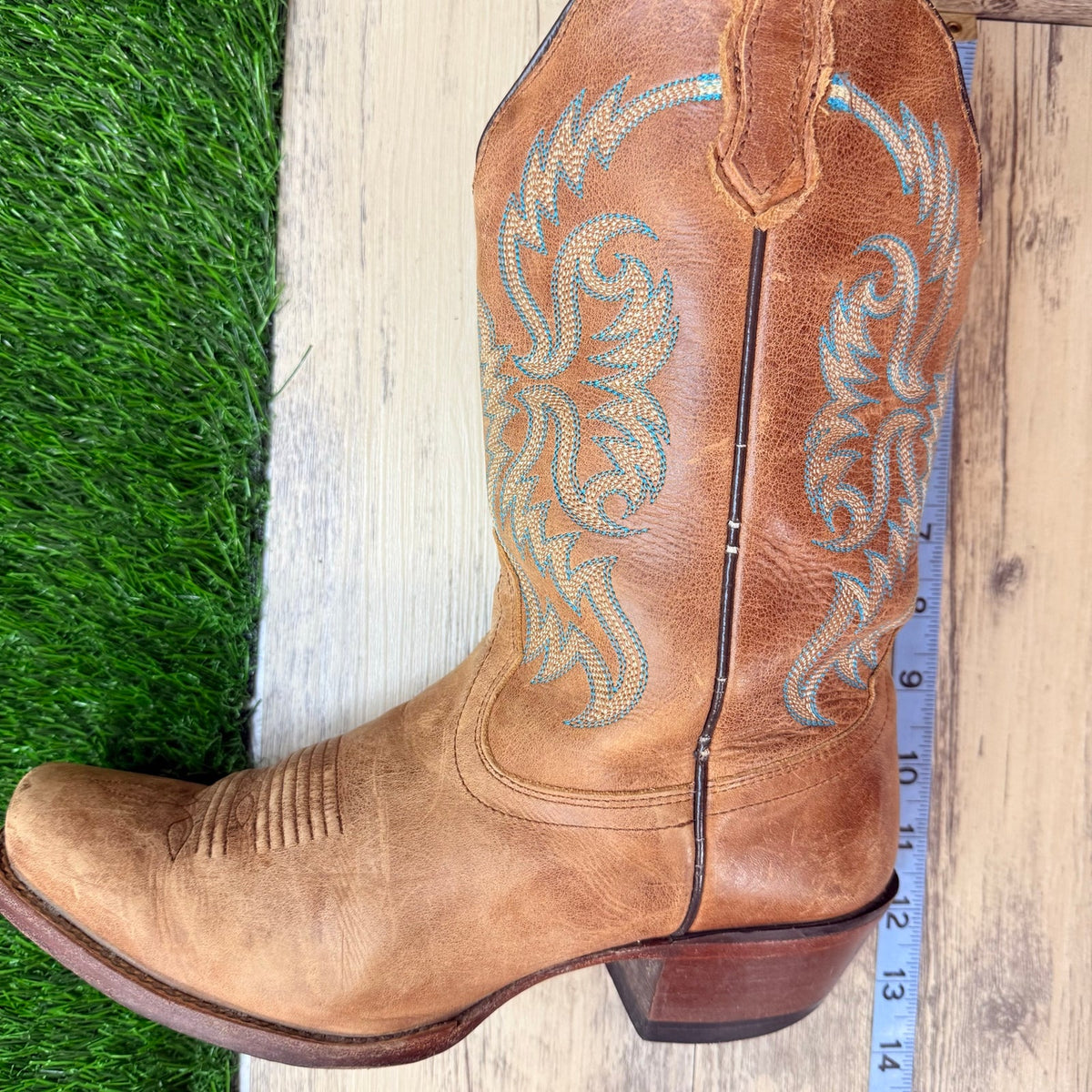 Nocona Women - Size 8B - Tan Bluebonnet Square Toe Cowboy Boots L5009