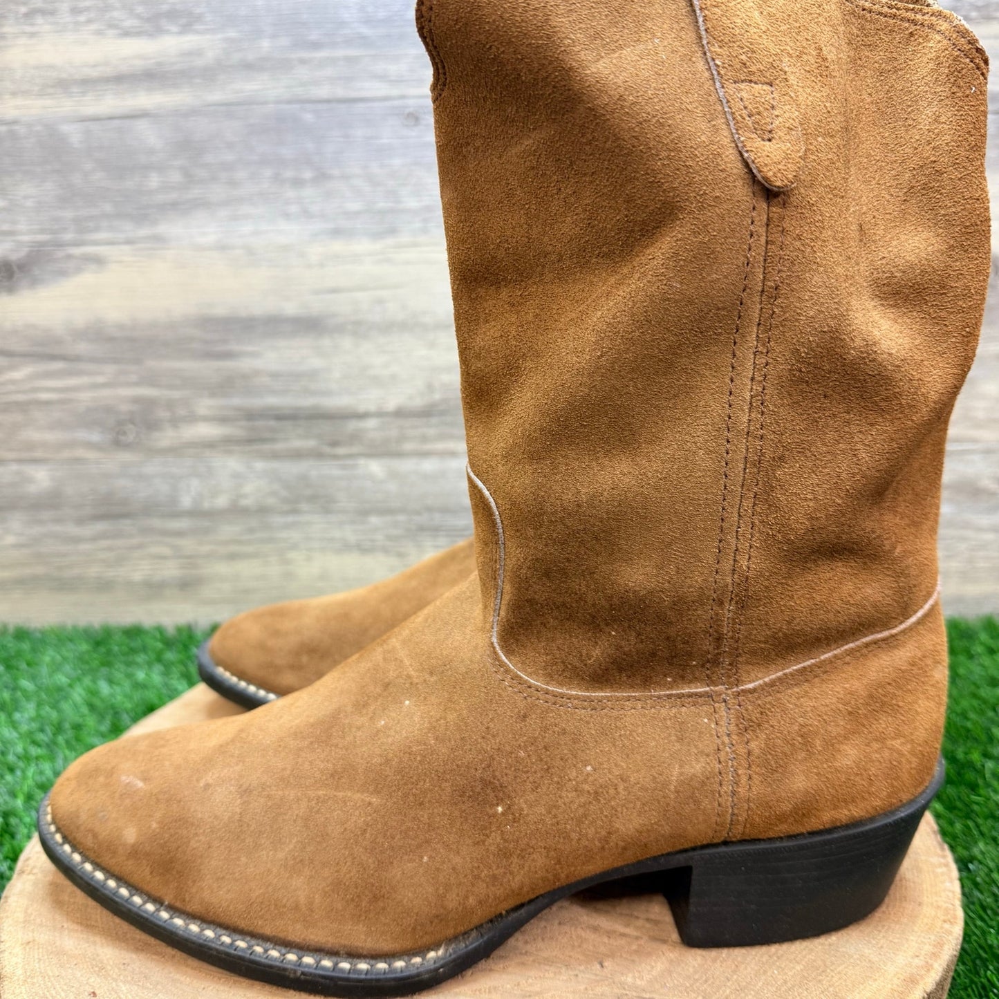 Unknown Men - Size 11 - Tan Suede Western Cowboy Boots 1011