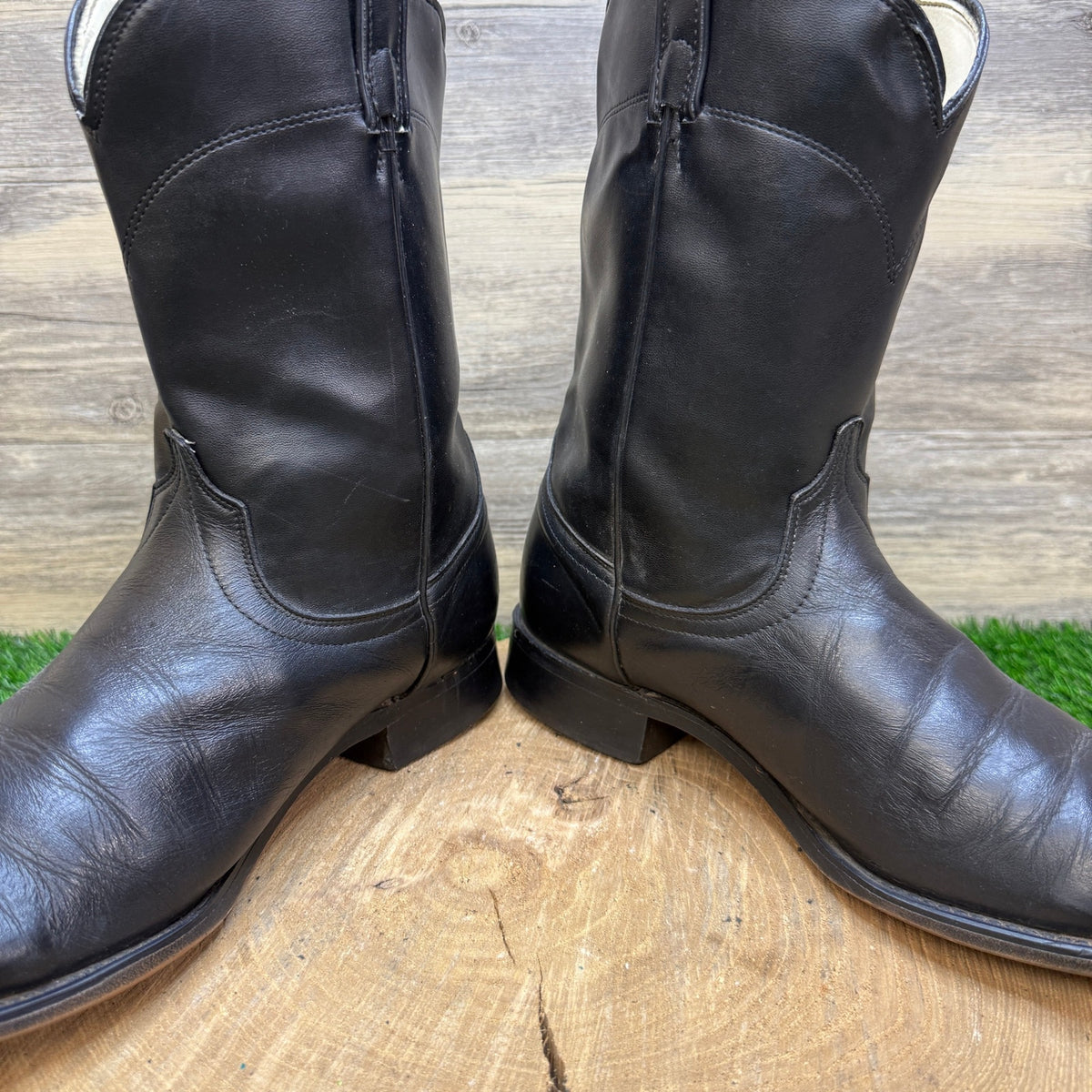 Unknown Men - Size 10.5D - Vintage Black Roper Western Cowboy Boots Style 7902