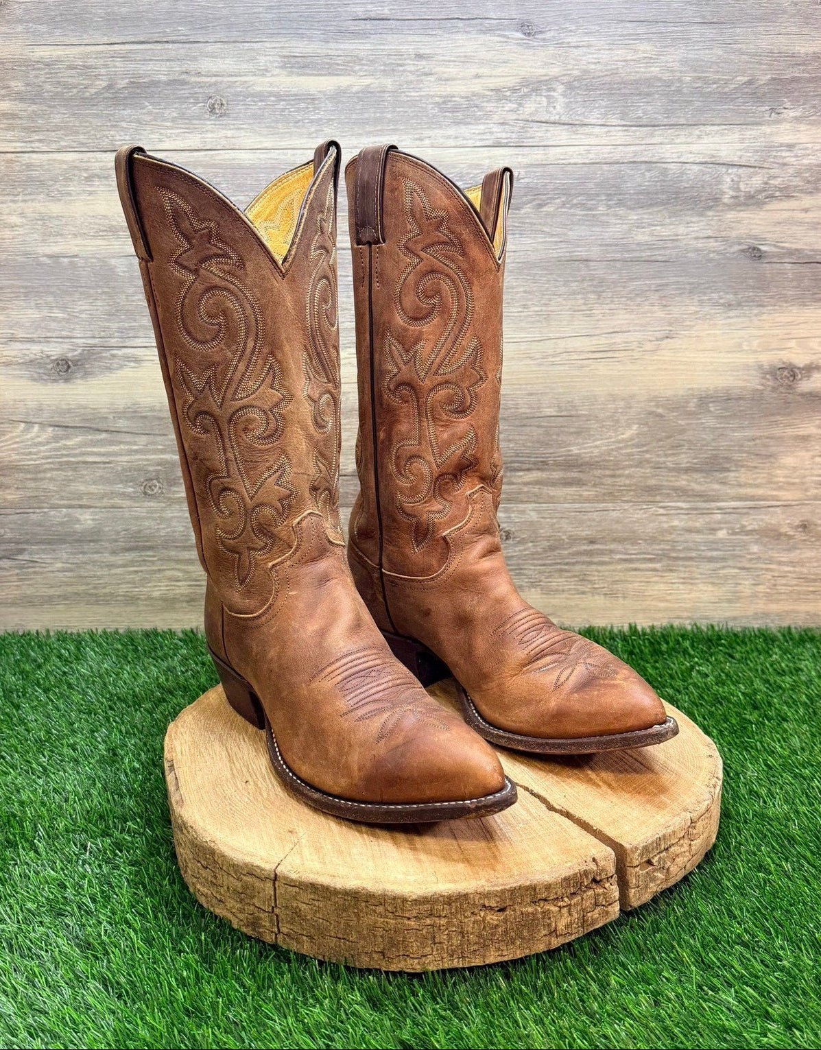 Justin Men - Size 8D - Brown Apache Classic Western Cowboy Boots 2252