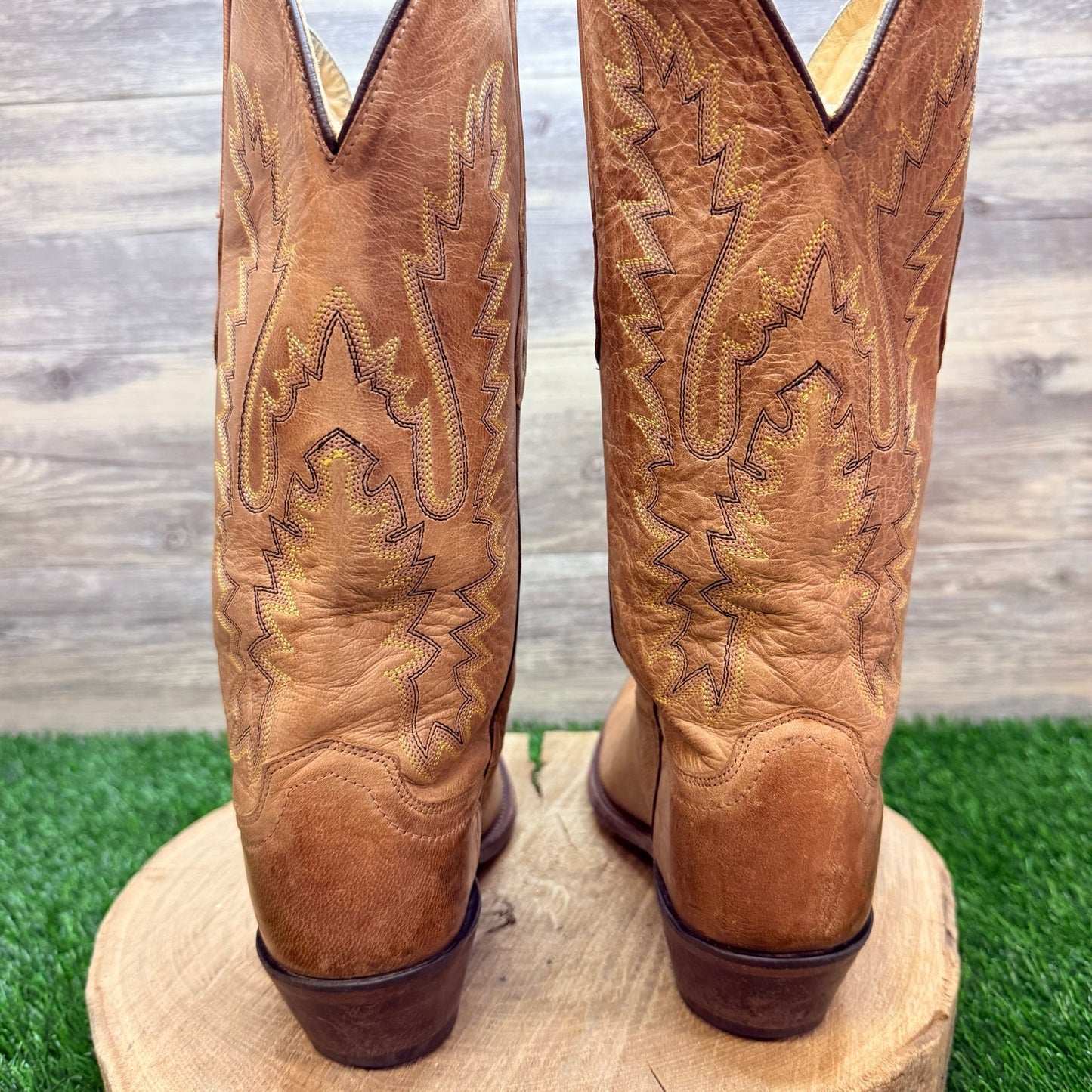 Old West Women - Size 10 - Beige Flame Western Cowboy Boots LF1529