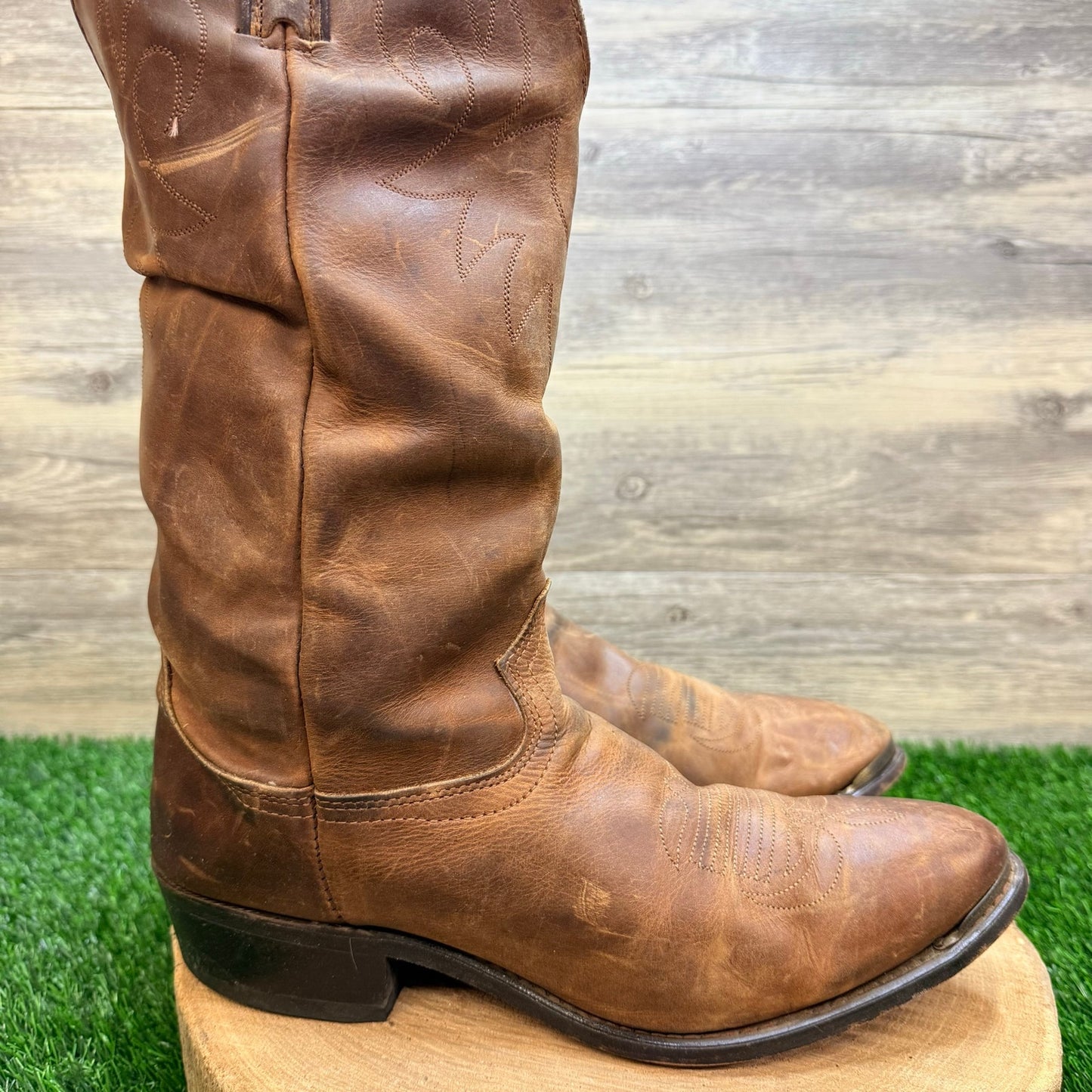 Durango Men - Size 11D - Vintage Brown Slouch Cowboy Boots SW542