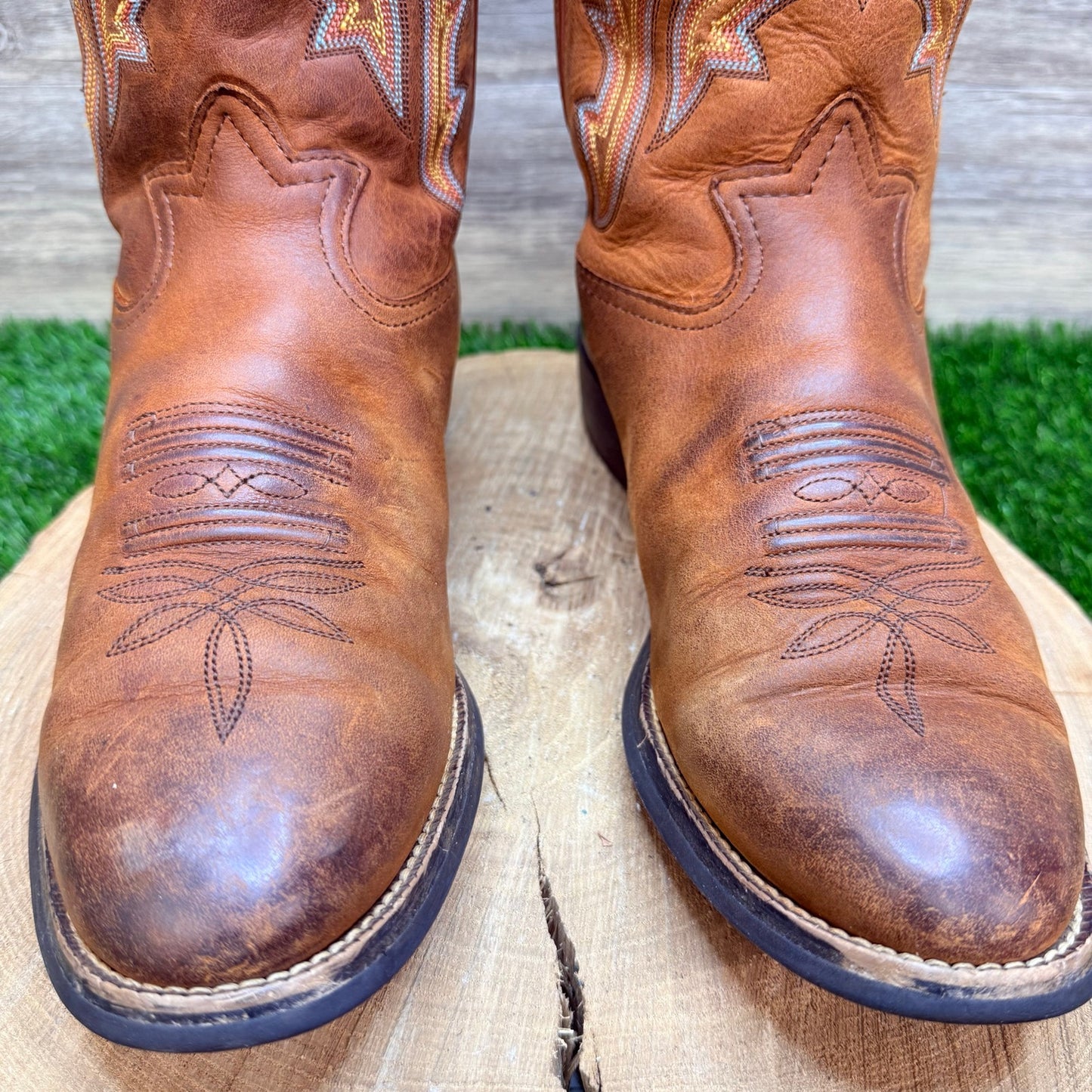 Tony Lama Men - Size 9.5EE - Brown Roper Style Western Cowboy Boots RR1100