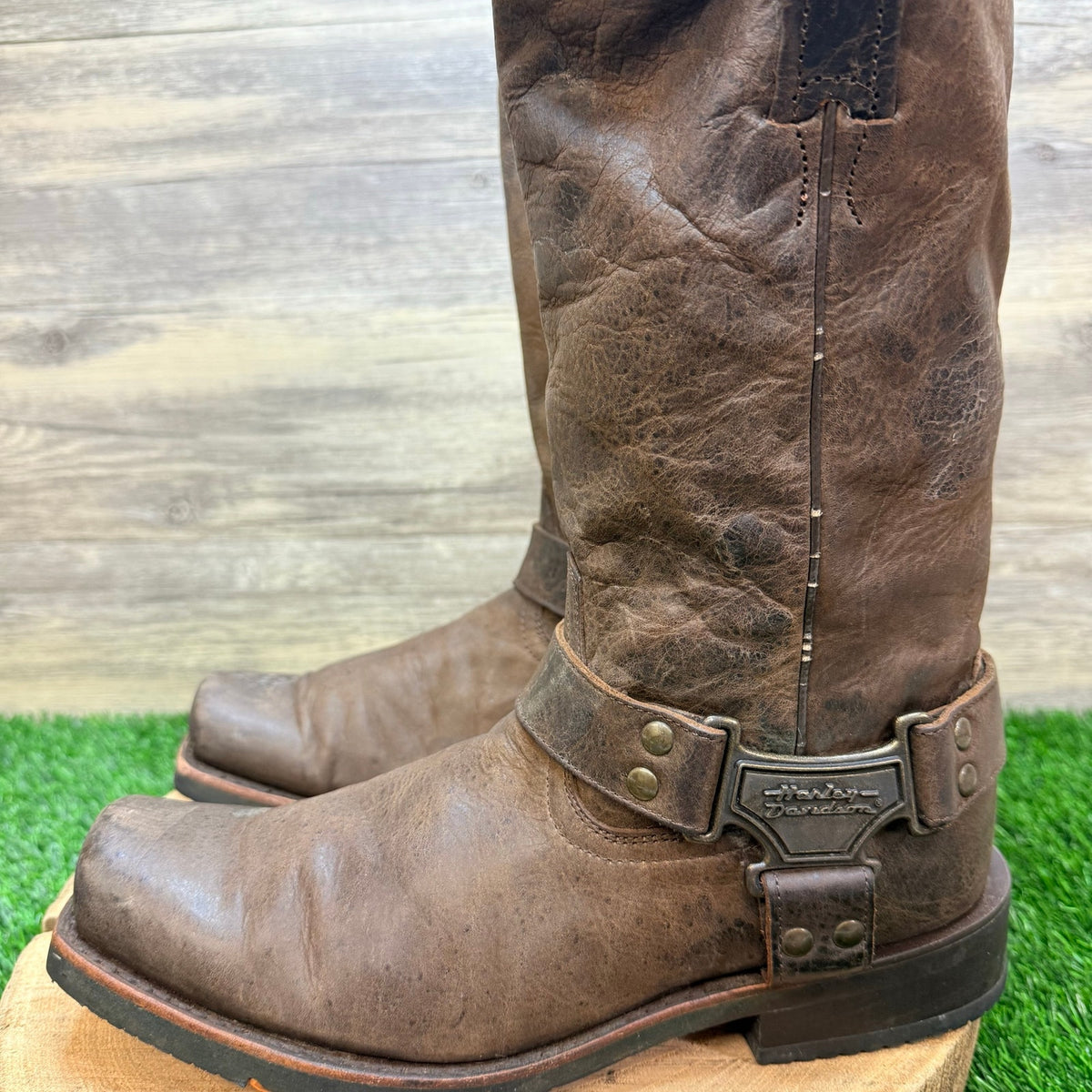 Harley Davidson Men - Size 9.5M - Brown Harness Moto Boots D93220
