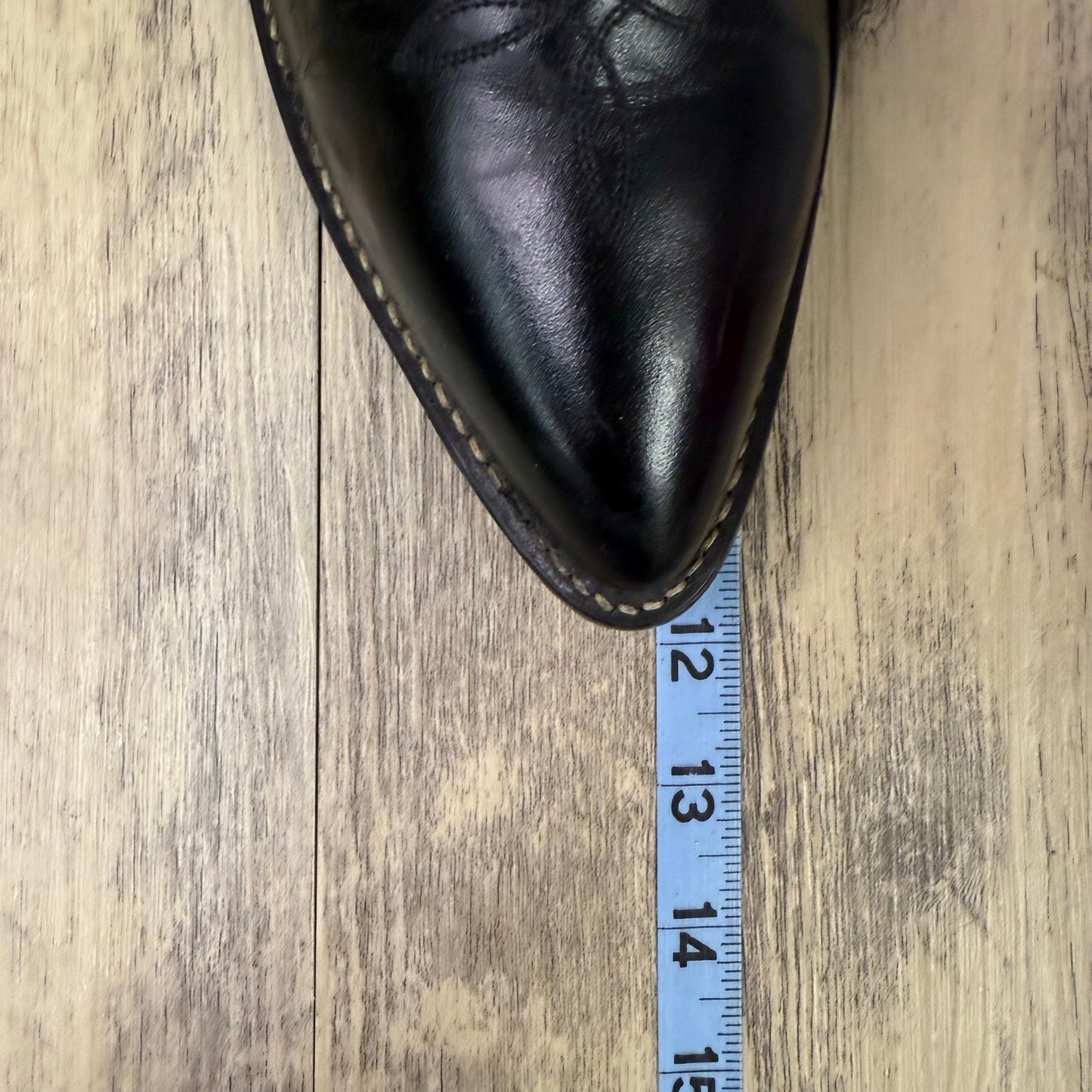 Justin Men - Size 8.5EE - Black Stitched Cowboy Boots Style 1408