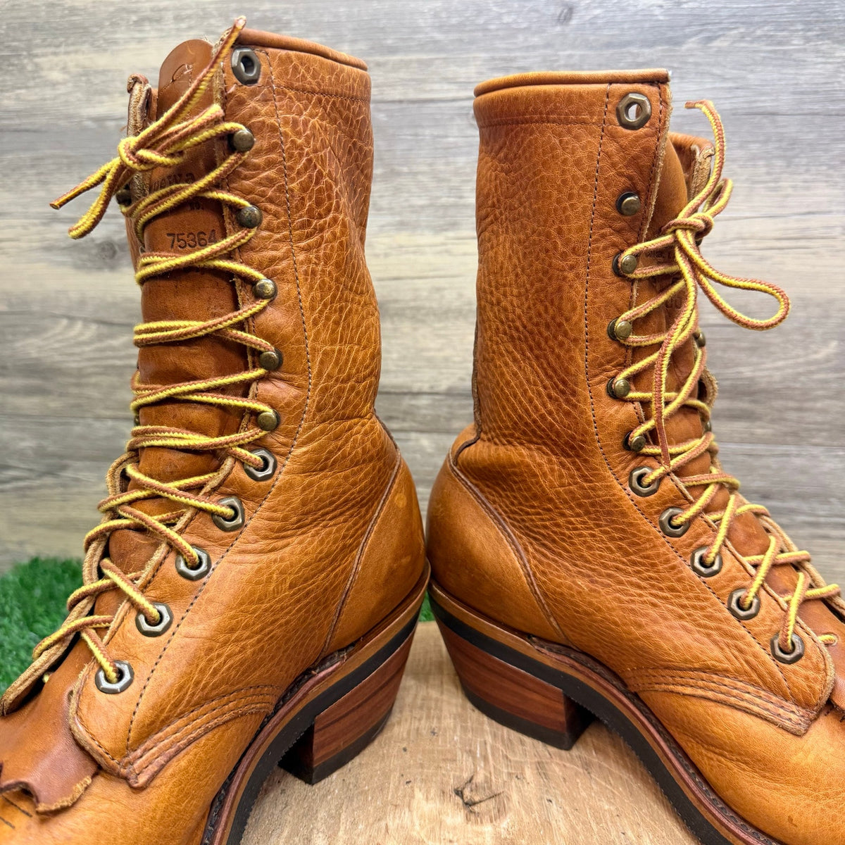Chippewa Men - Size 9D - Vintage Cognac 1997 Packer Lace Up Boots 75364