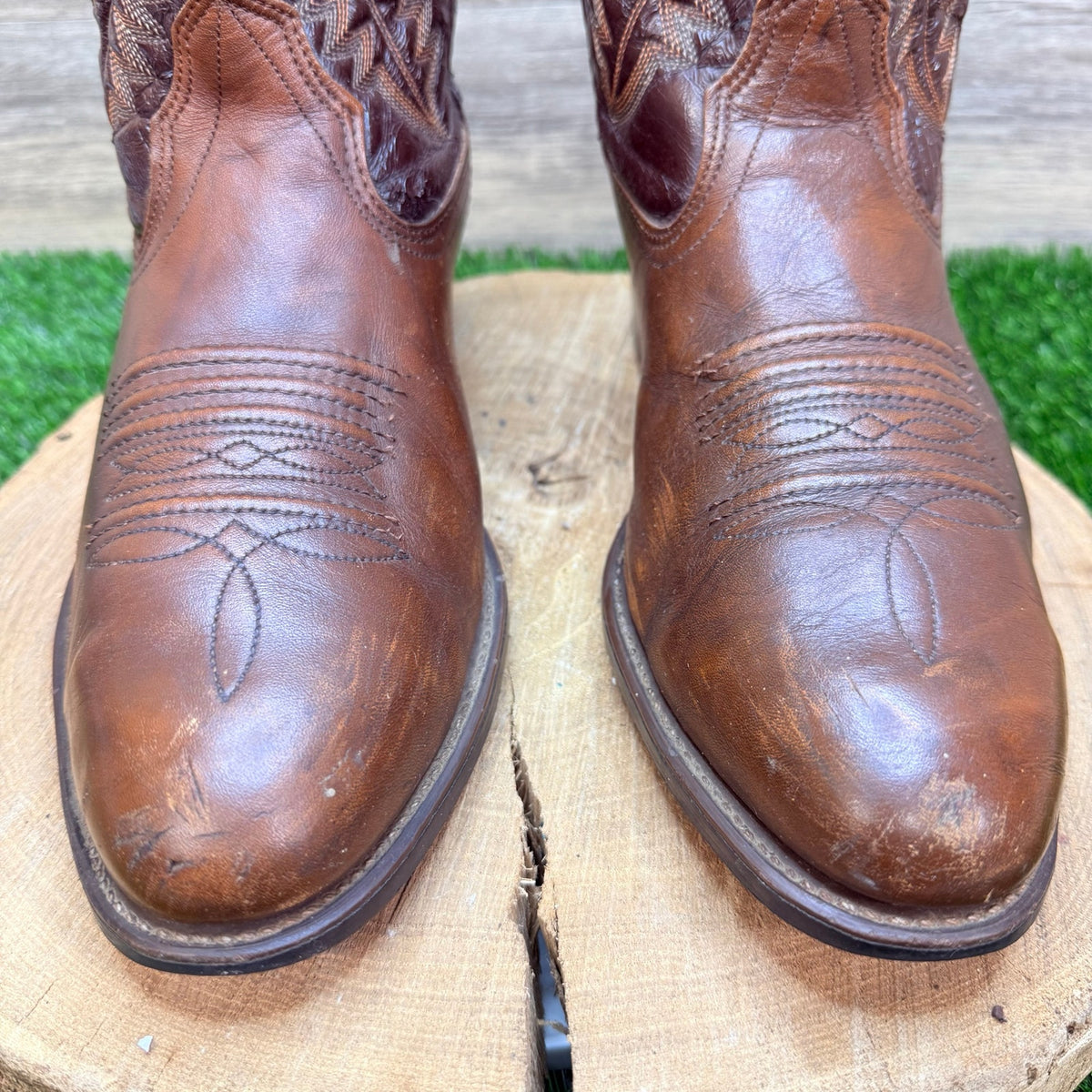 Iron Age Men - Size 10 - Vintage Brown Steel Toe Cowboy Boots K7395320