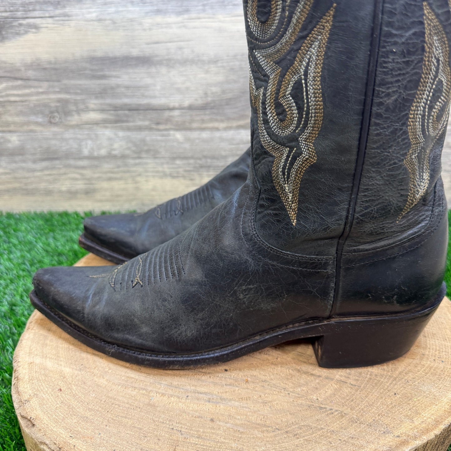Lucchese Men - Size 9D - Black Western Cowboy Boots Style M1007