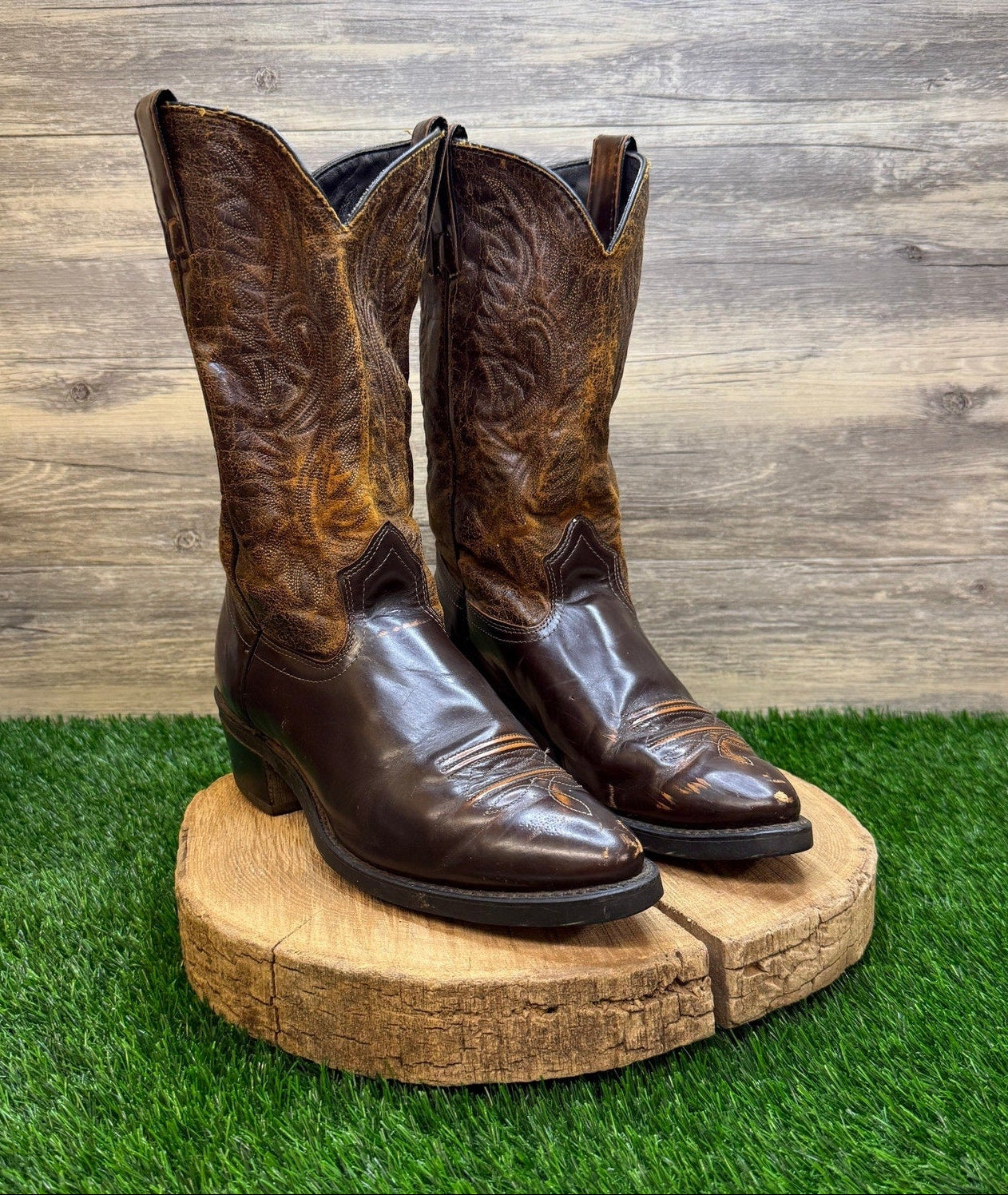 Texas Men - Size 11D - Vintage Brown Western Cowboy Boots Style 3459