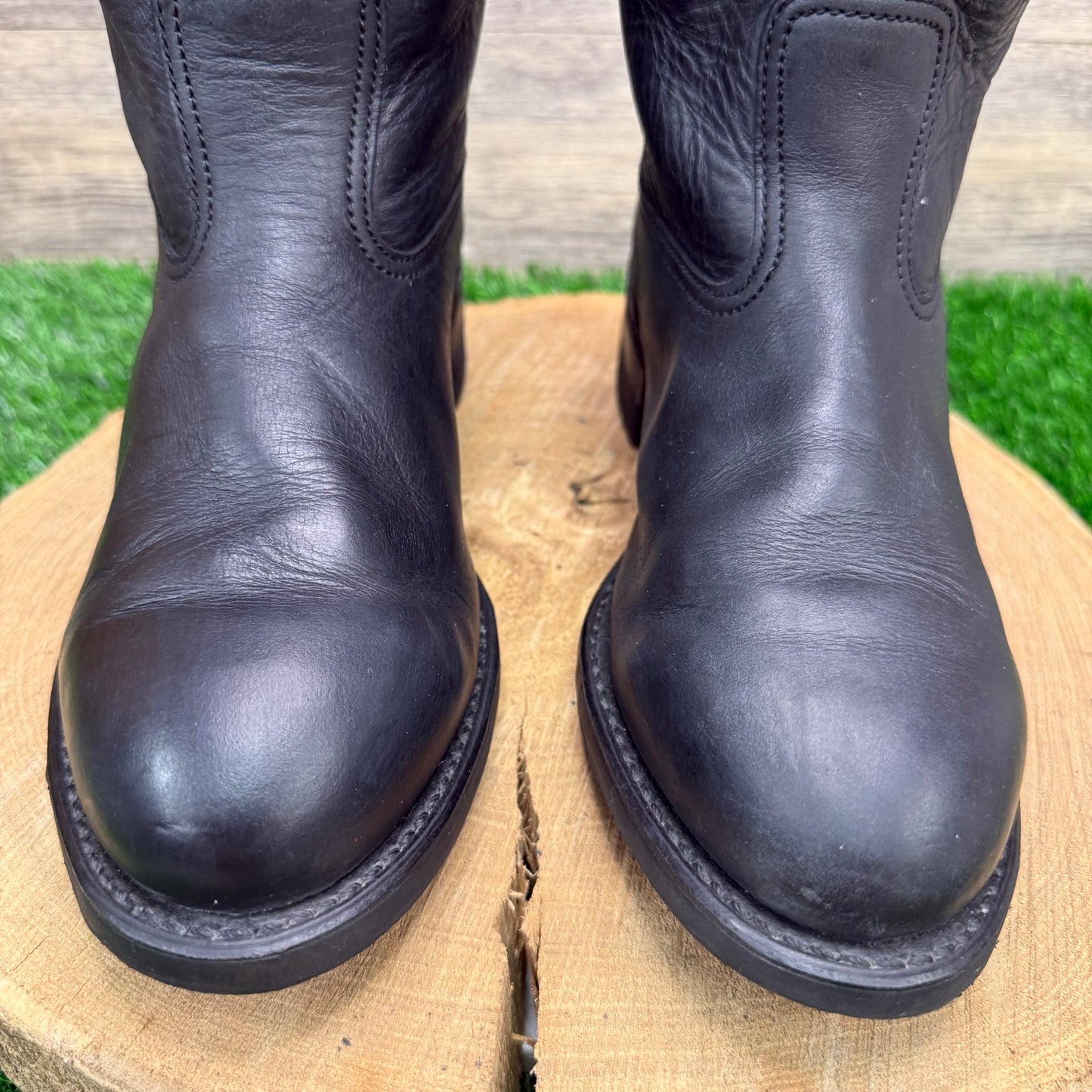 Brahma Men - Size 9.5M - Black Pull On Cowboy Boots Style 531136