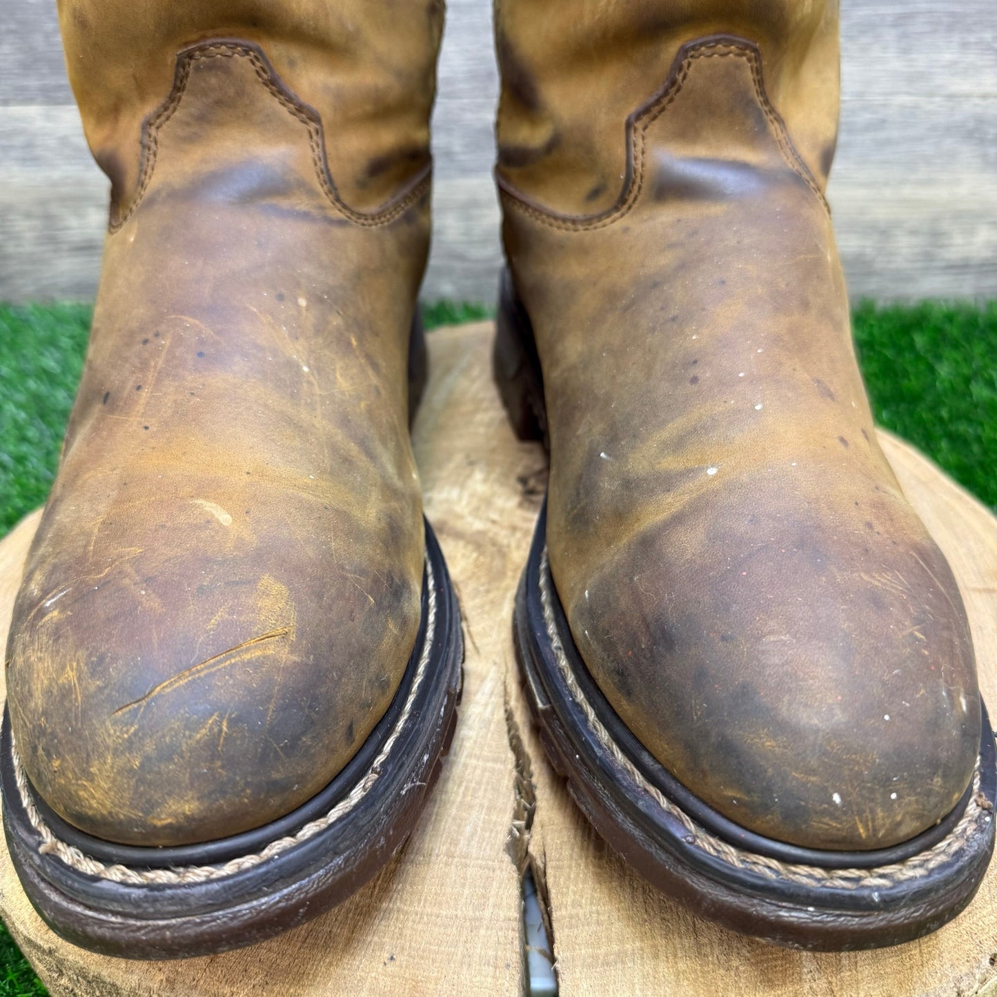 Rocky Men - Size 11.5W - Tan Pull Up Cowboy Boots Style 106
