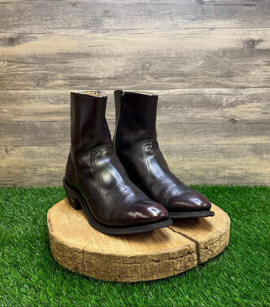 Leather Classics Men - Size 9.5 - Burgundy Zipper Ankle Boots Style 1198