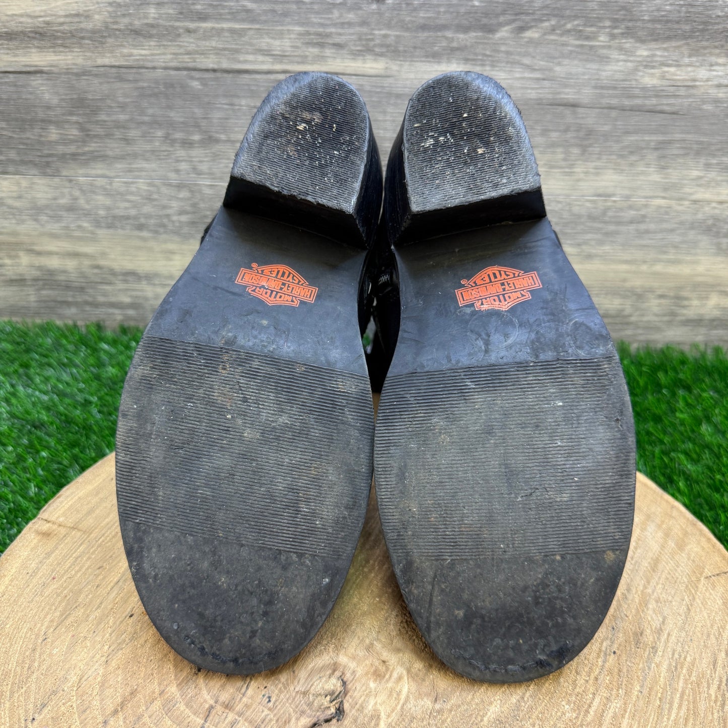 Harley Davidson Women - Size 6 - Black Harness Zipper Boots Style 85161