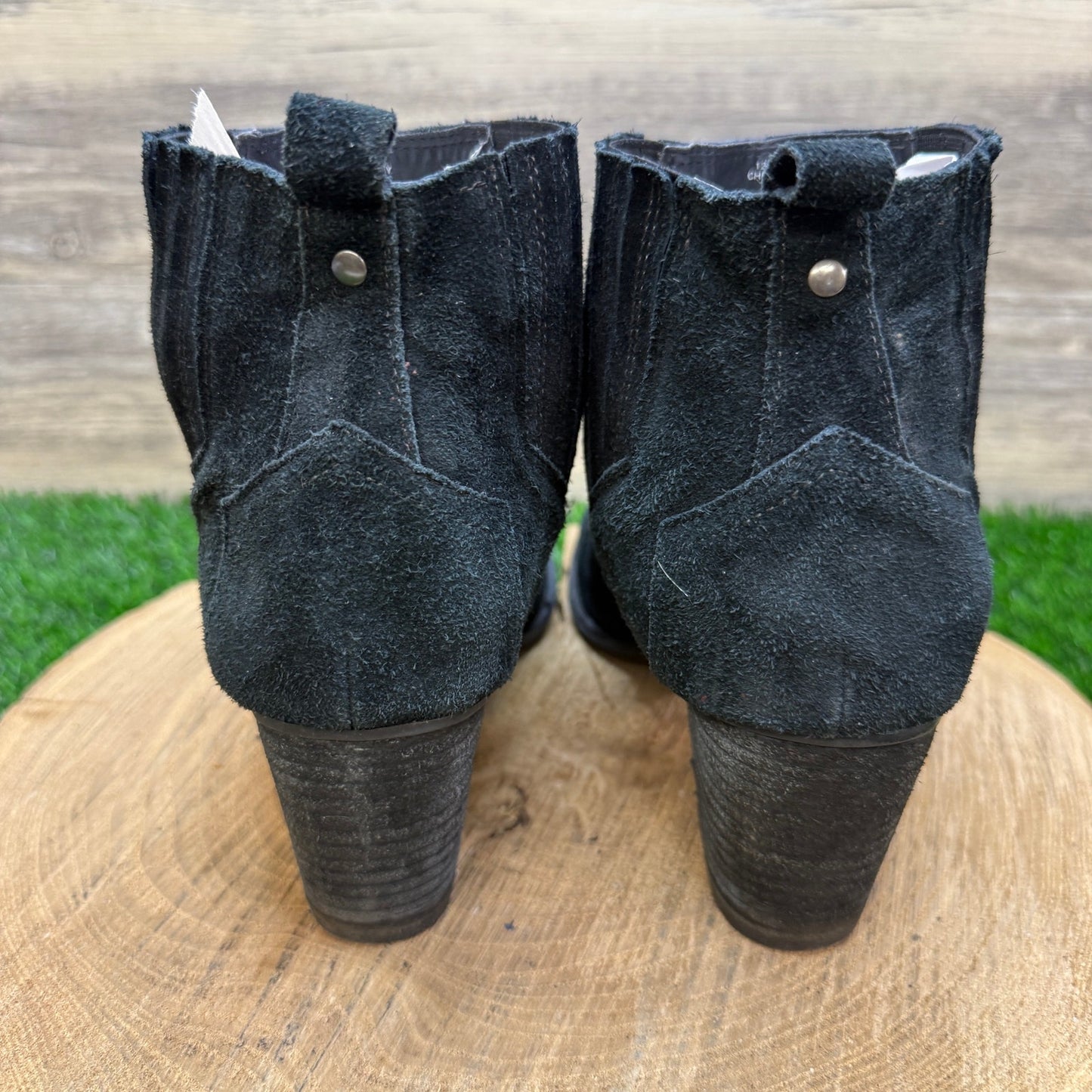 Fortini Women - Size 9 - Black Suede Heeled Ankle Boots Style Chesney
