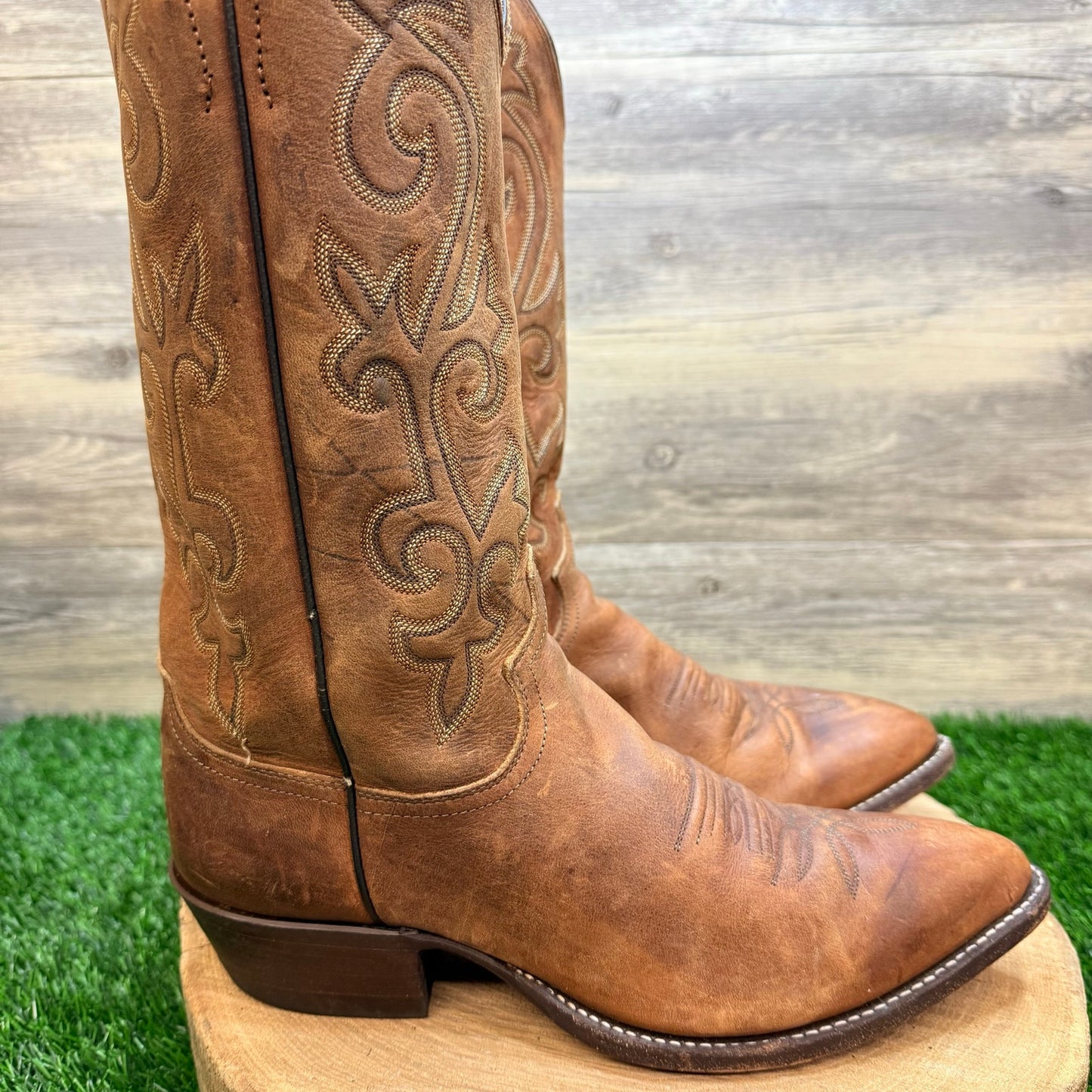 Justin Men - Size 8D - Brown Apache Classic Western Cowboy Boots 2252