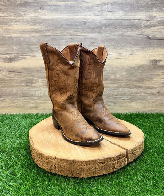 Justin Youth - Size 1D - Tan Cowboy Boots 2253Y