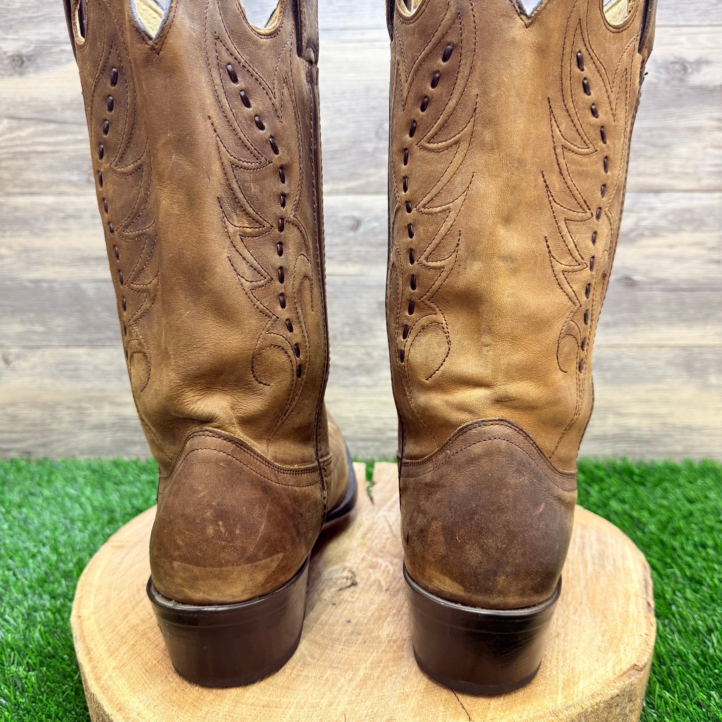 Durango Men - Size 8EE - Brown Whip Stitch Cowboy Boots DB582