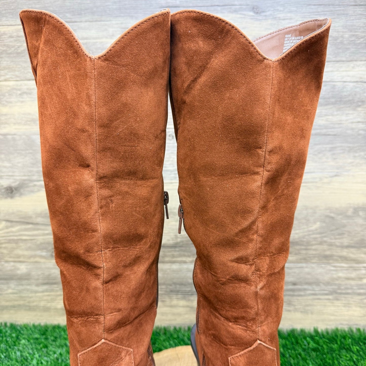 Just Fab Women - Size 7.5 - Tan Faux Suede Tall Boots Raine