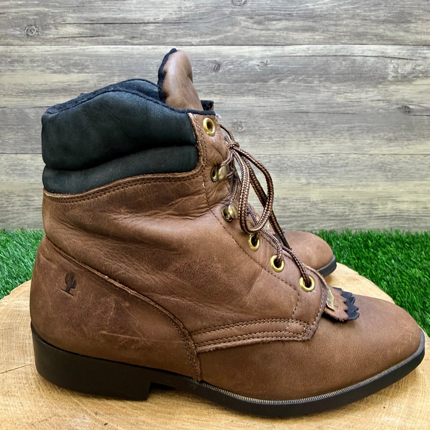 Laredo Women - Size 7M - Brown Lace Up Eagle Peformair Boots 74300