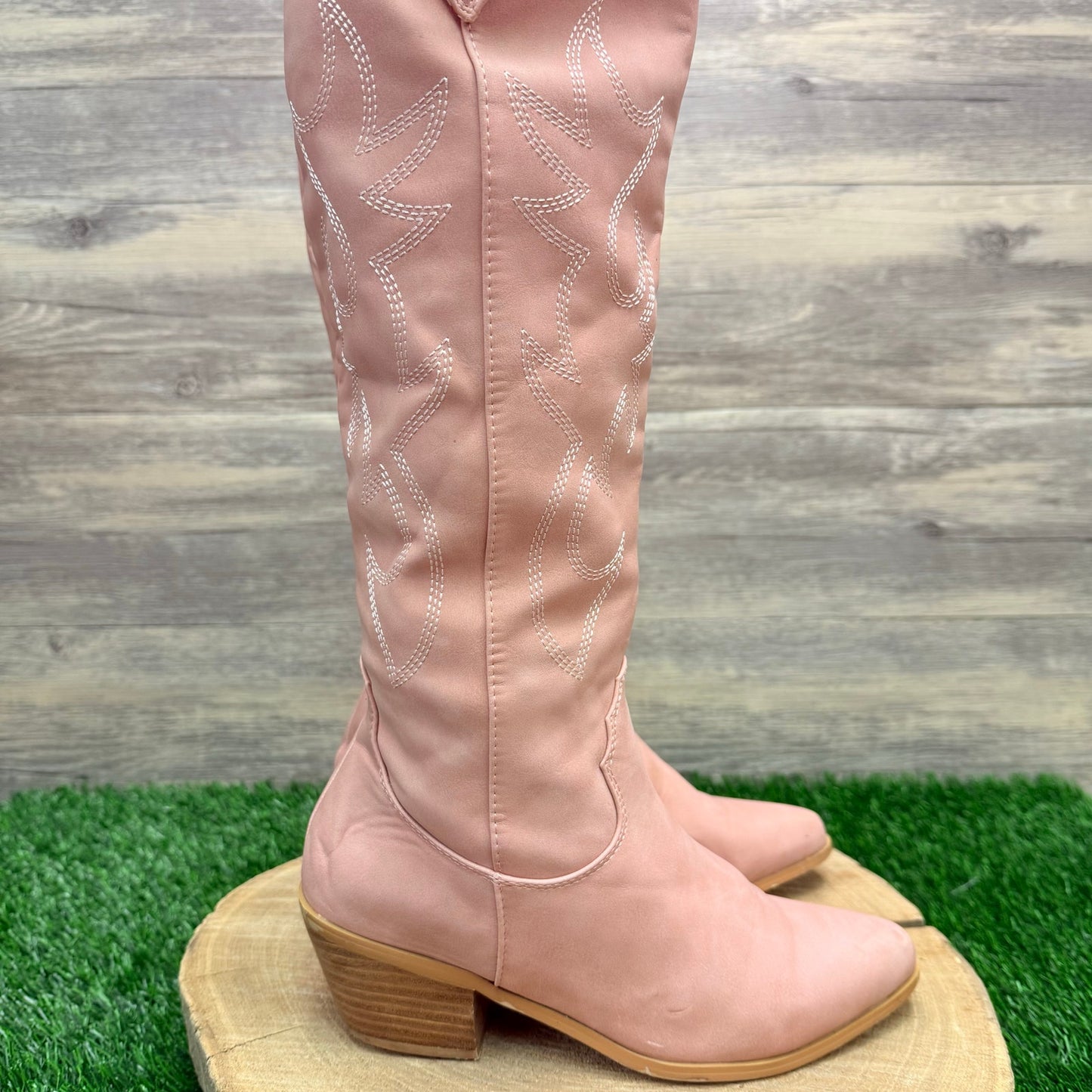 Billini Women - Size 6 - Rose Tall Shaft Faux Leather Cowboy Boots