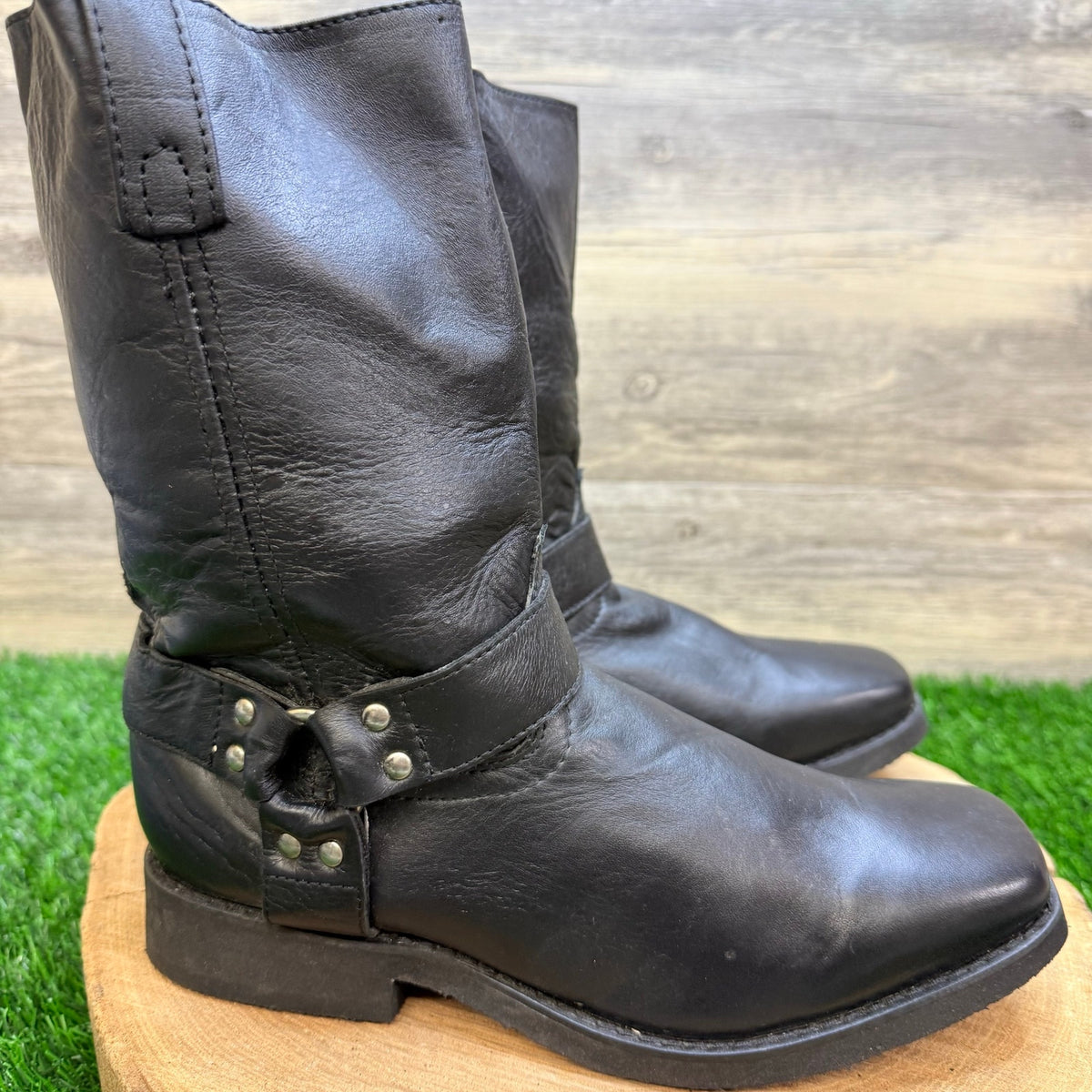 Smoky Mountain Youth - Size 5D - Black Harness Moto Cowboy Boots 2405