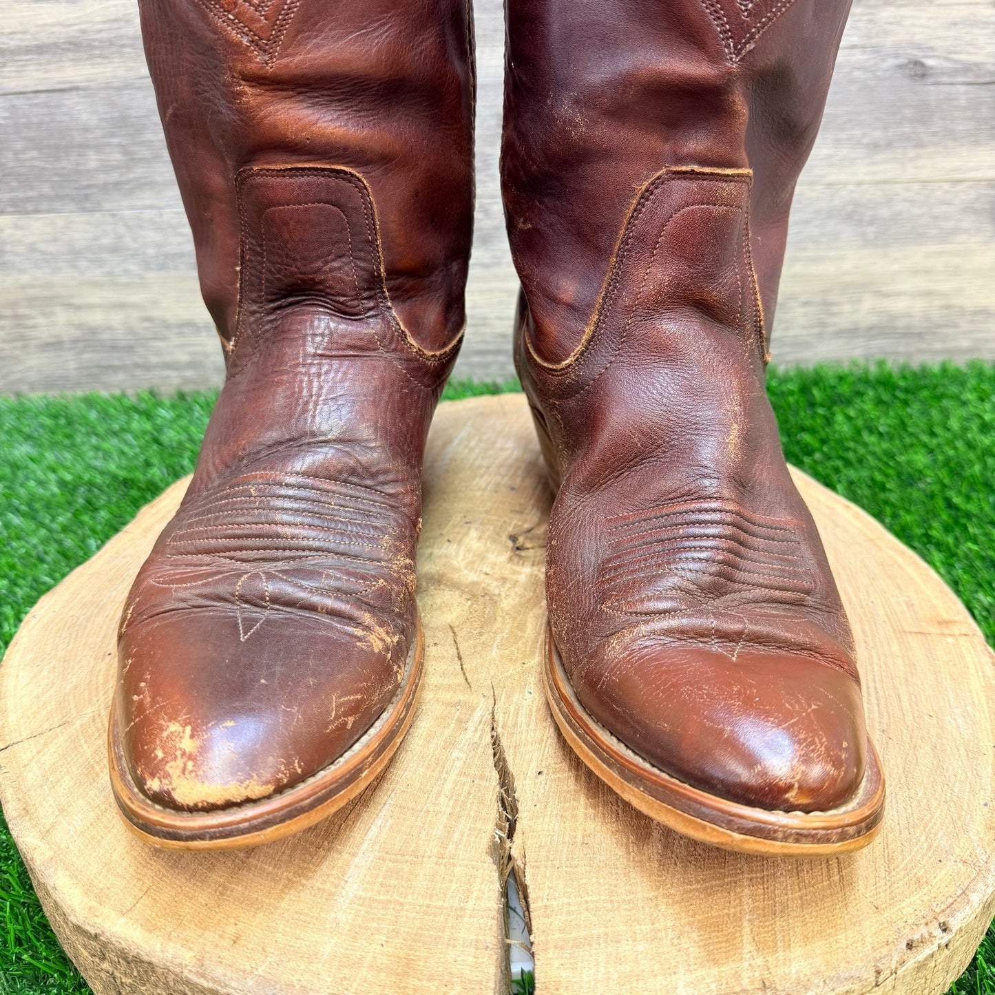 Acme Men - Size 8.5D - Vintage Brown Dingo Cowboy Boots 72943