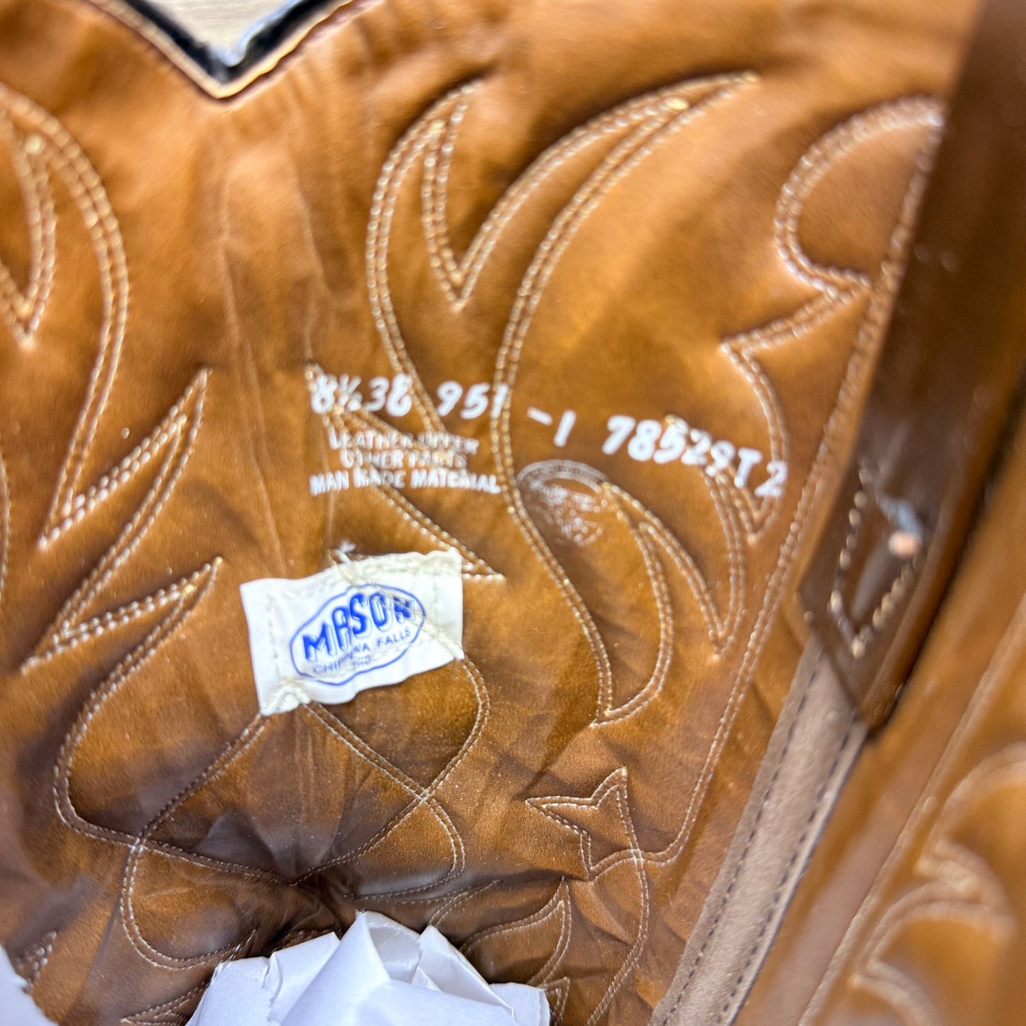 Mason Men - Size 8.5 3E - Vintage Brown Cowboy Boots Chippewa Falls