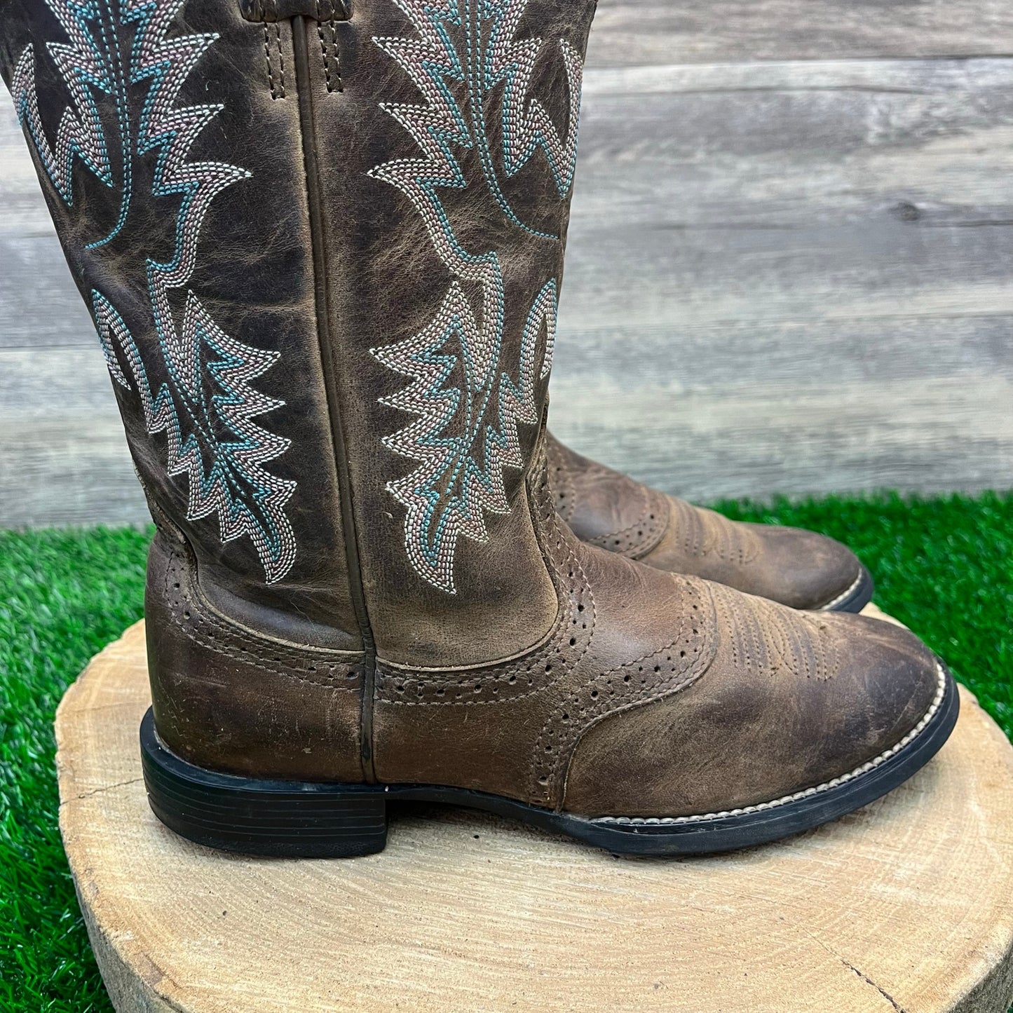 Ariat Women - Size 6.5B - Brown/Pink Cowboy Boots Style 10001805