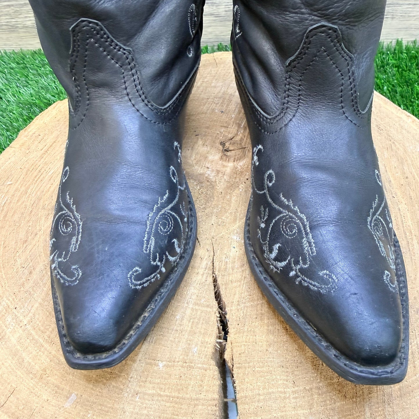 Smoky Mountain Youth - Size 4R - Black Soft Leather Snip Toe Cowboy Boots 3864Y