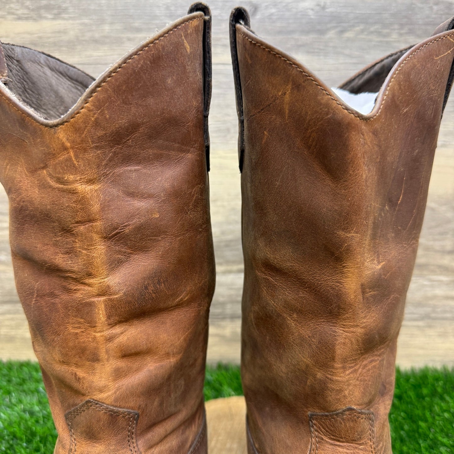 Zodiac Men - Size 9.5M - Vintage Brown Western Cowboy Boots Style 9603