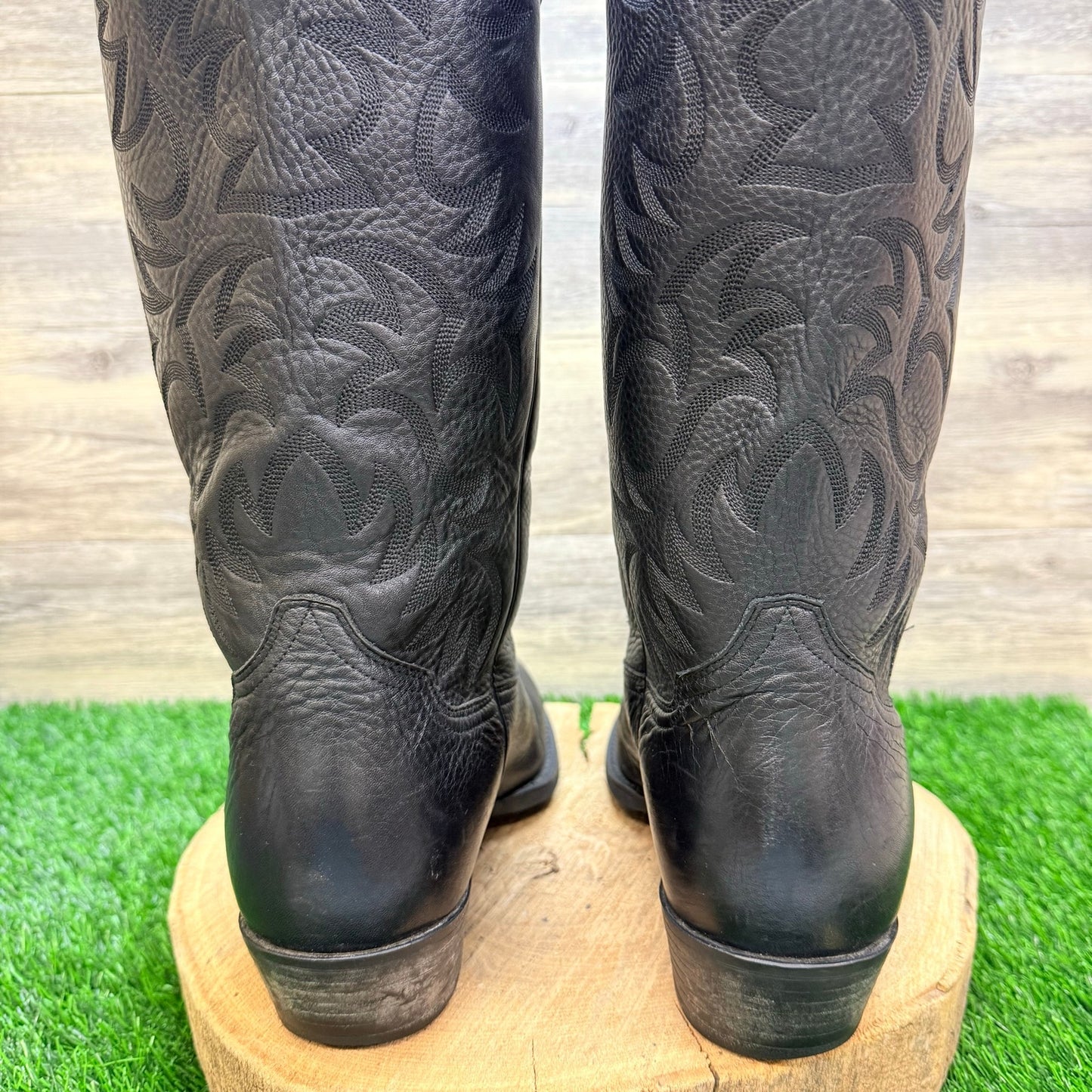 Ariat Men - Size 11.5EE - Black Heritage Deerskin Cowboy Boots 10002218